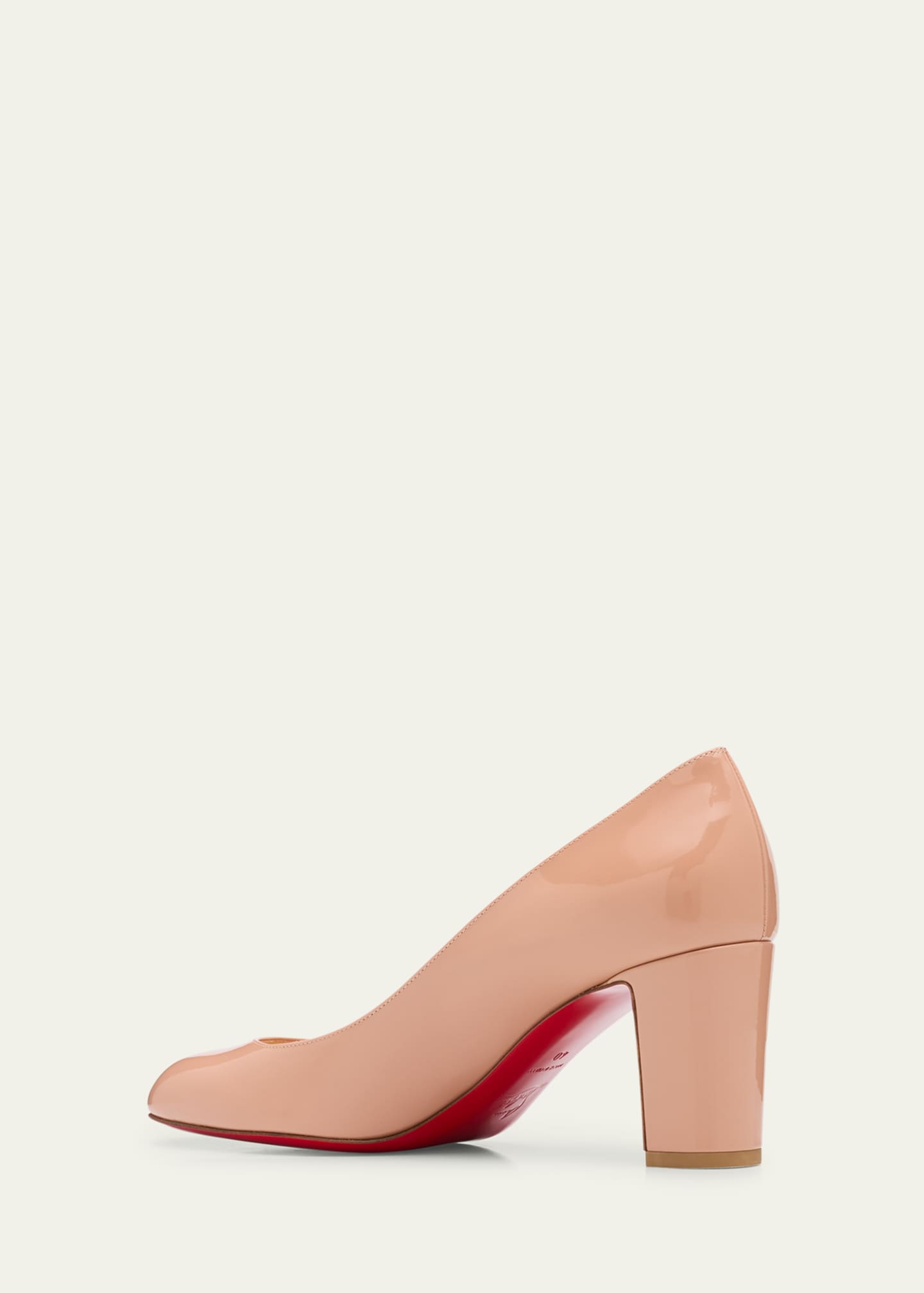 Christian Louboutin Cadrilla Patent BlockHeel Red Sole Pump Bergdorf