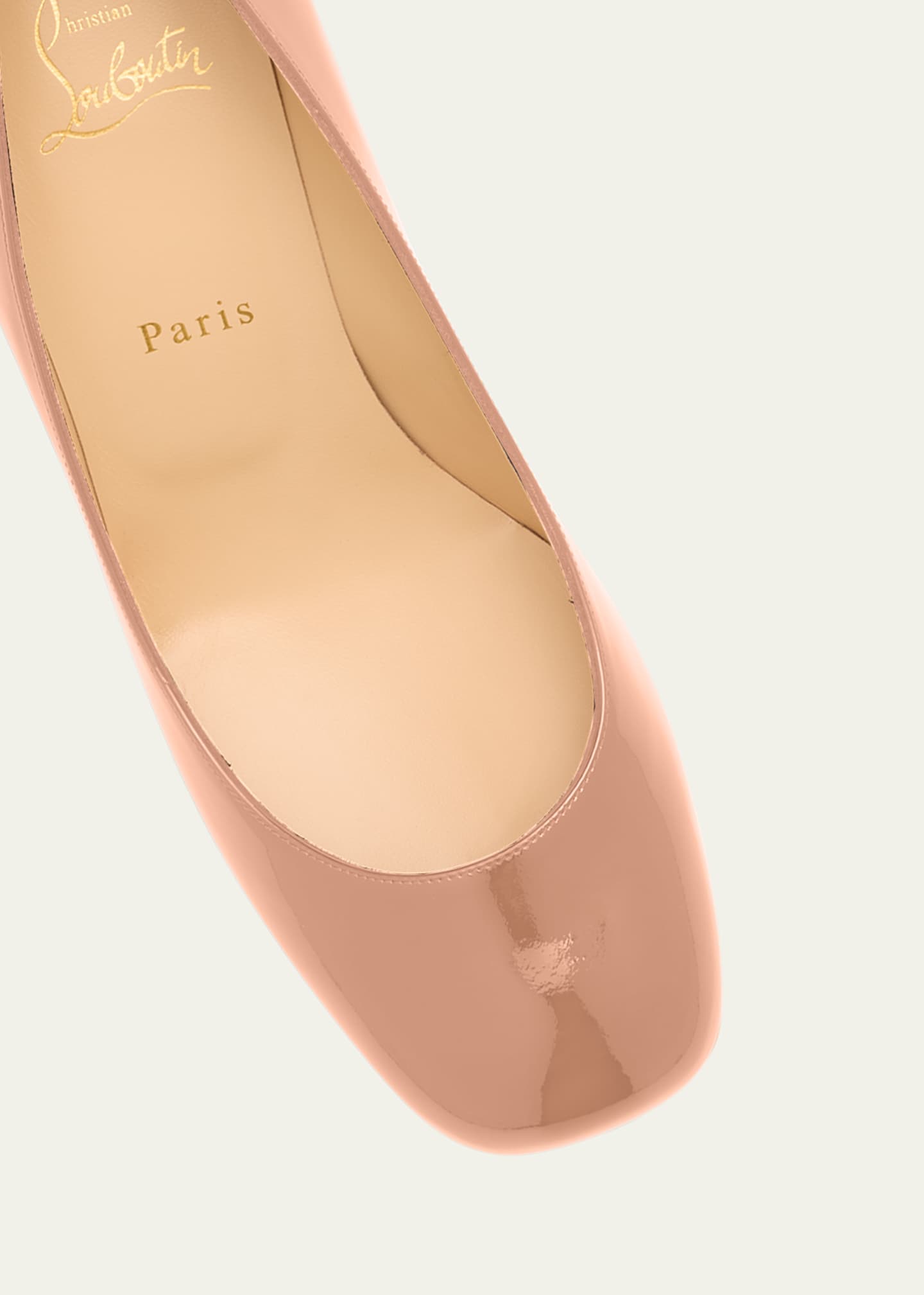 Christian Louboutin Cadrilla Patent BlockHeel Red Sole Pump Bergdorf