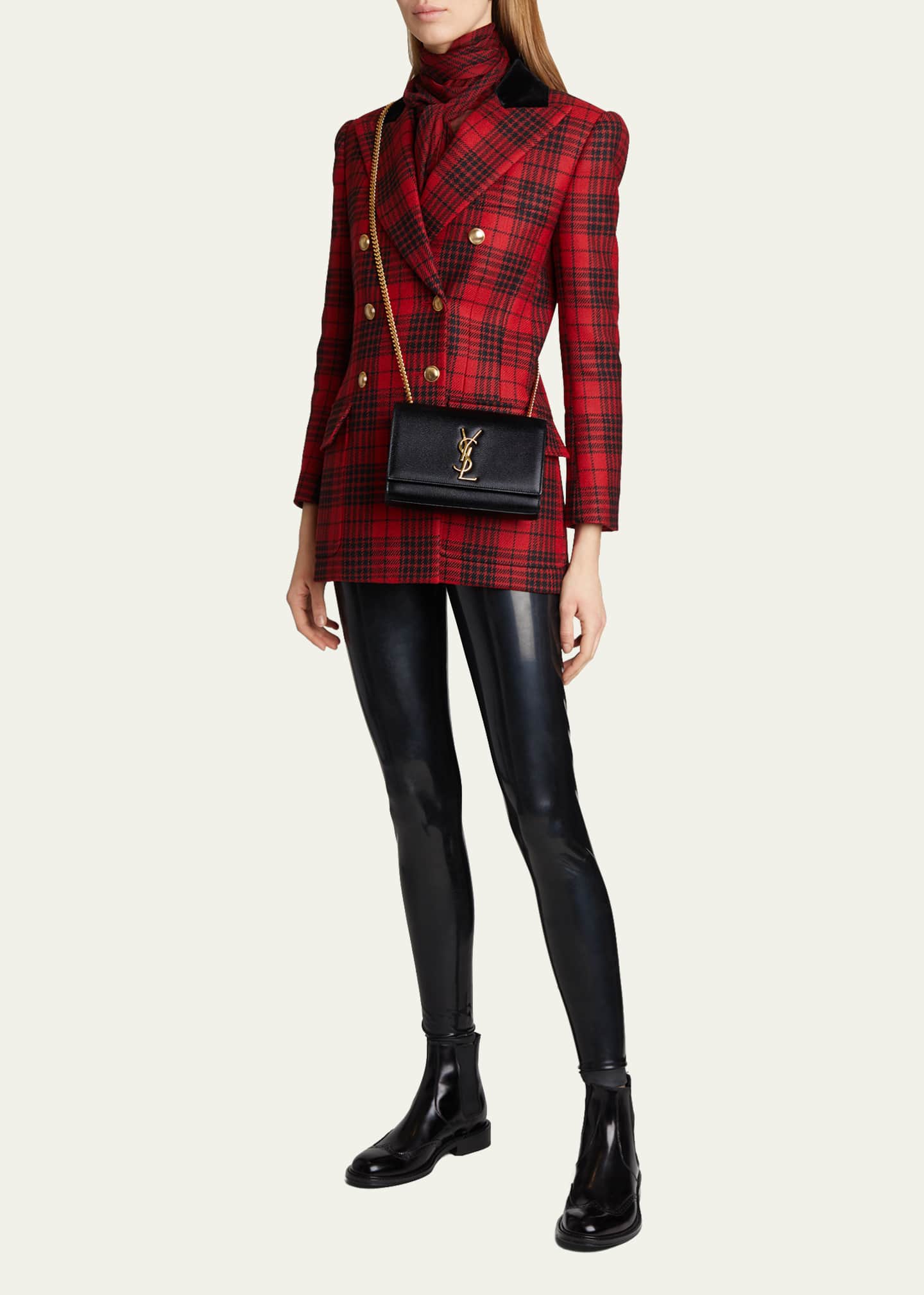 Saint Laurent Kate Small YSL Crossbody Bag in Grained Leather Image 5 of 6