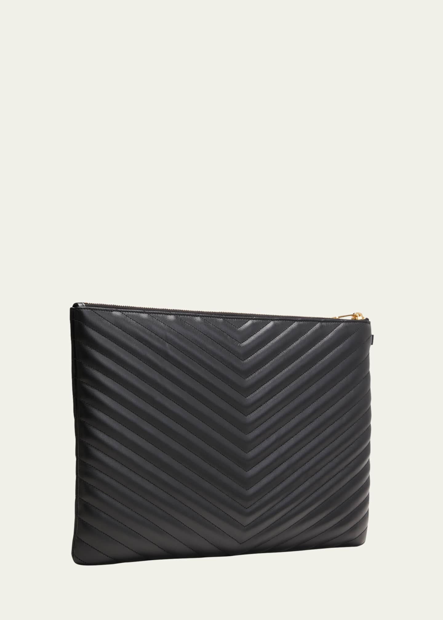 Ysl monogram leather pouch online