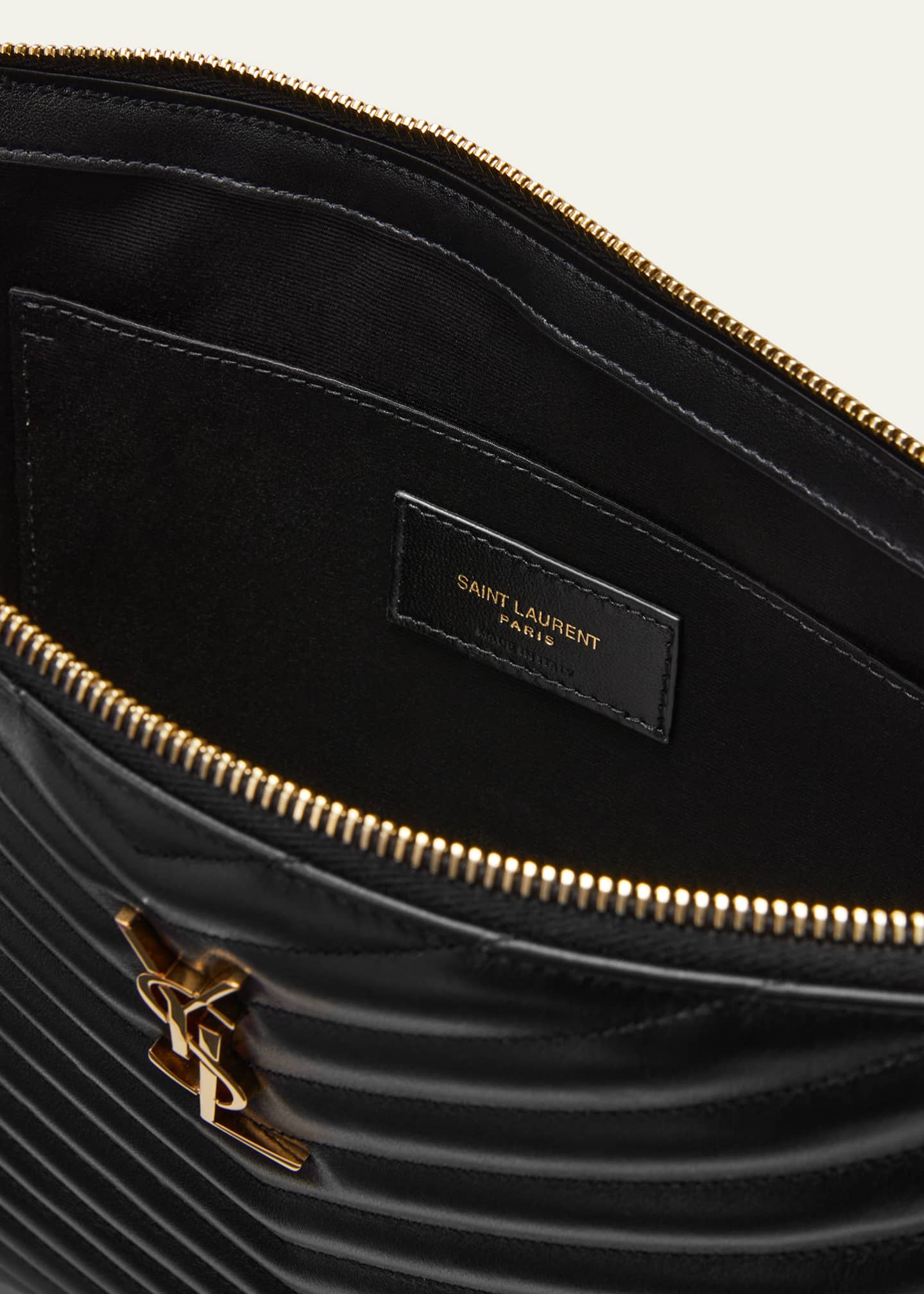 Saint Laurent YSL Monogram Large Pouch in Smooth Leather