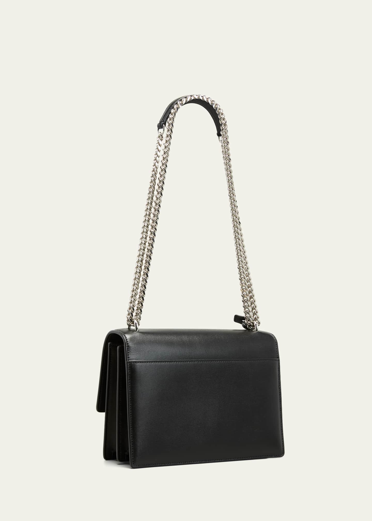 Sunset medium black clearance smooth leather shoulder bag