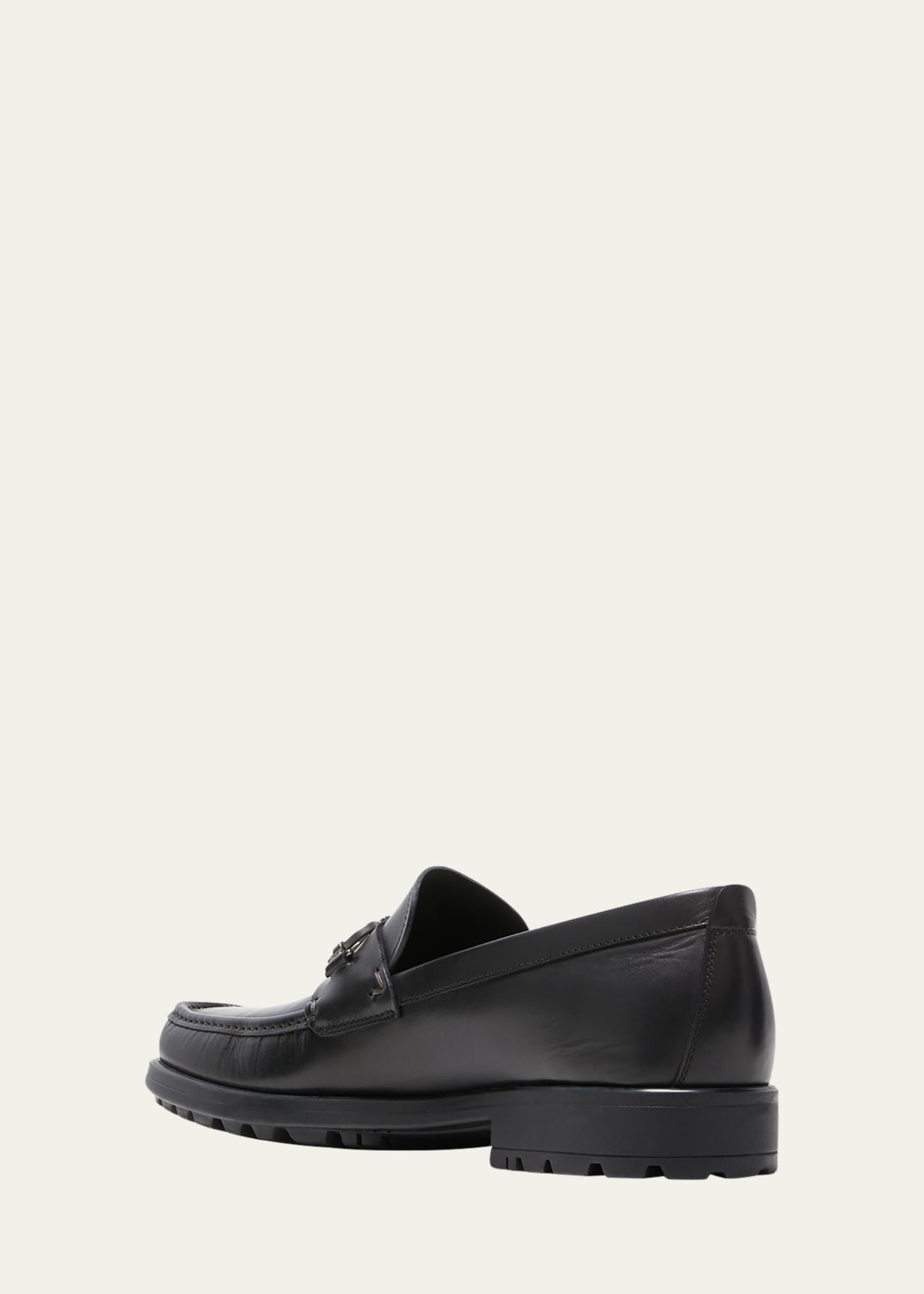 Ferragamo David Gancini Bit Leather Loafers Lug Sole Slip-On Shoes Mens 12D Salvatore Ferragamo Men main image 2