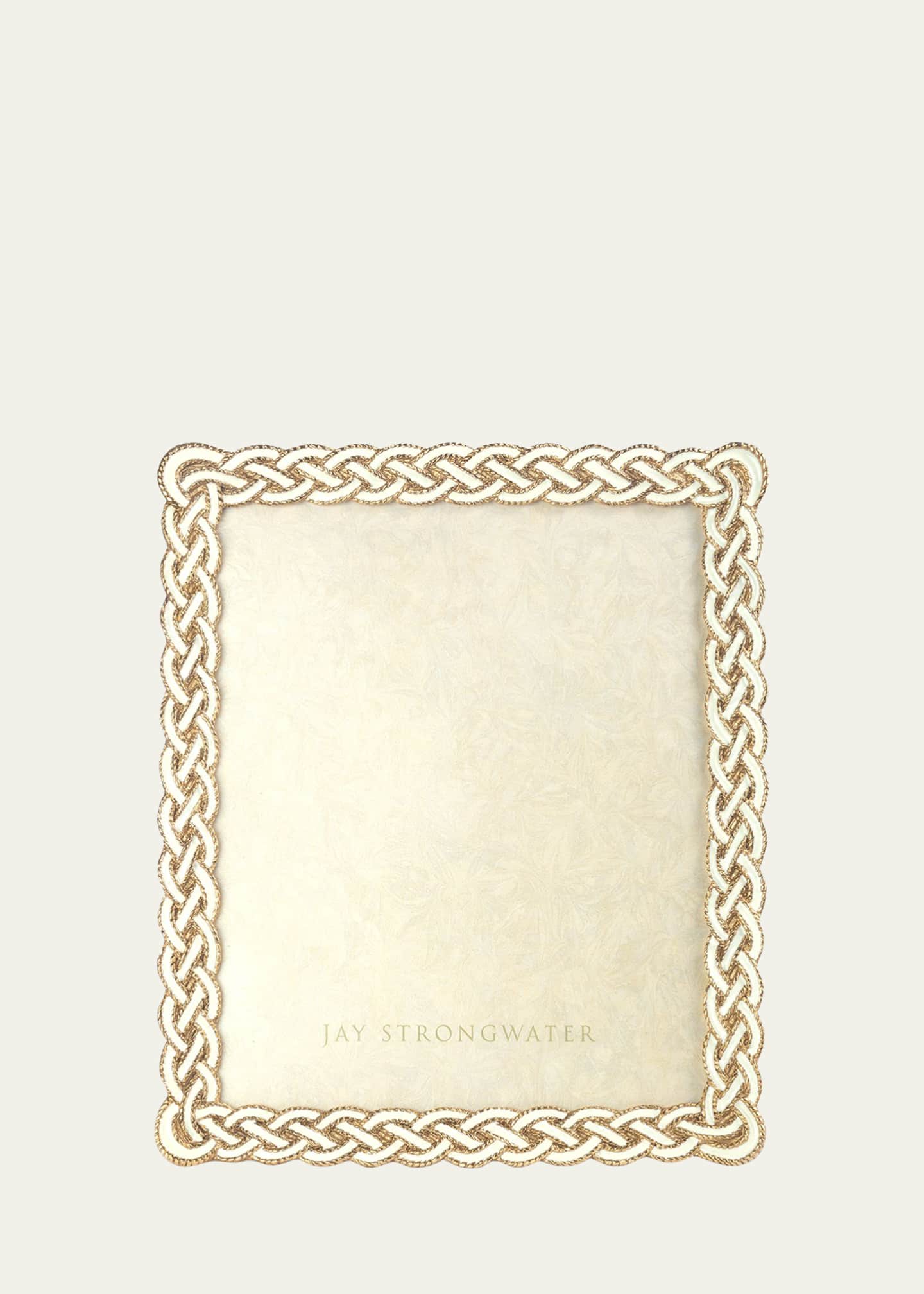 Jay Strongwater Cream Braided Picture Frame, 8" x 10" Image 1 of 2