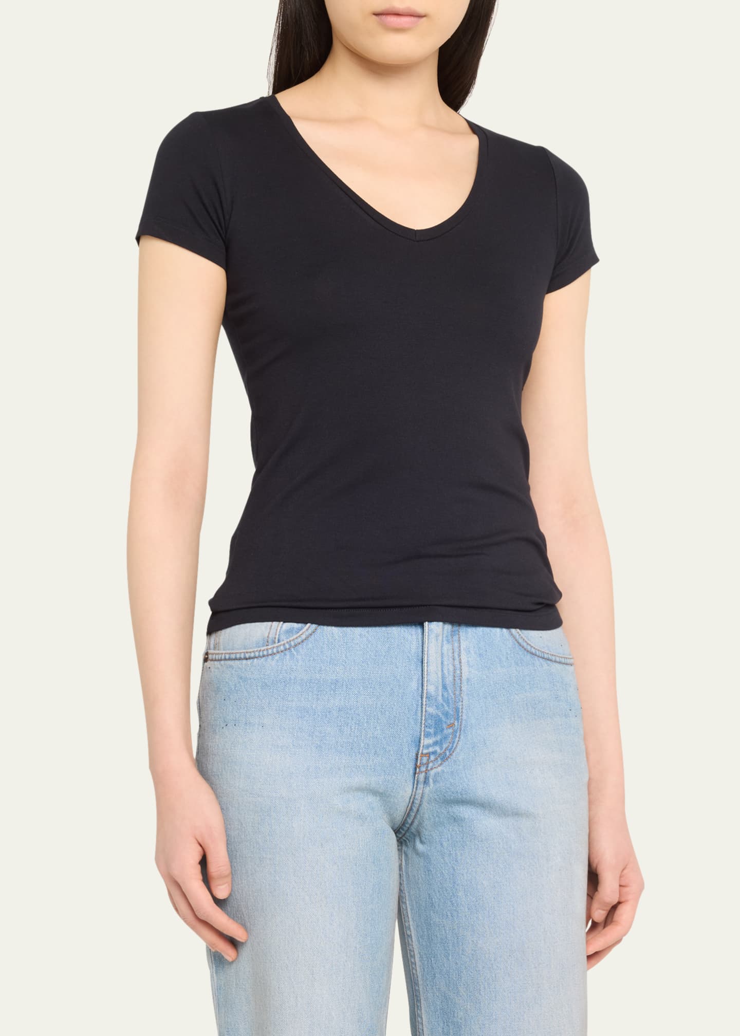Majestic Soft Touch Short Sleeve Crewneck in Plume