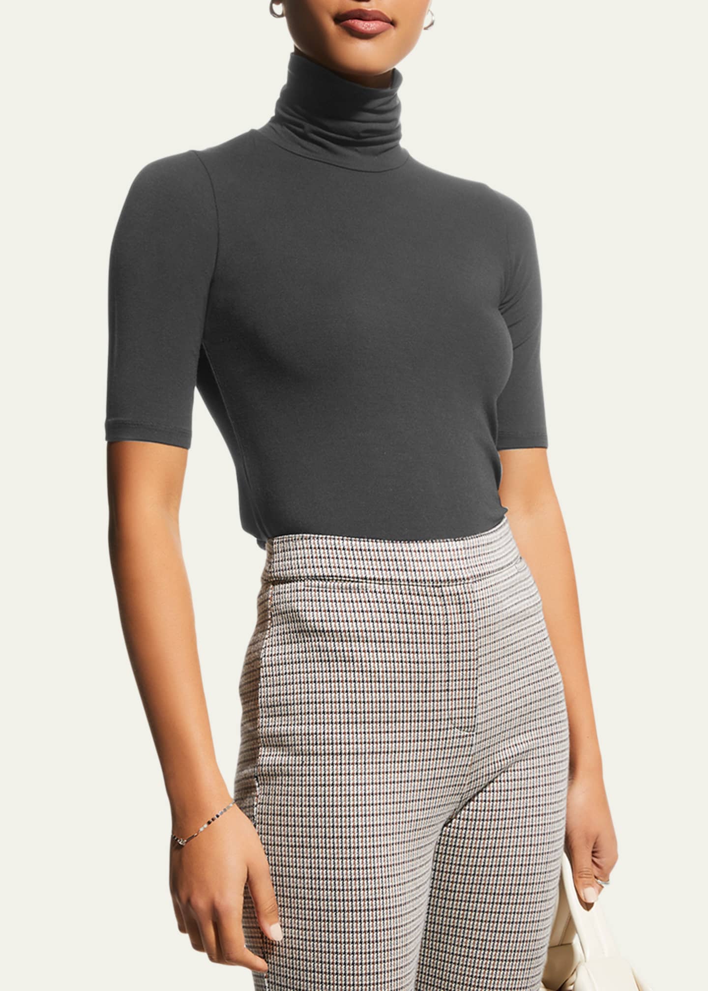 Majestic Filatures Soft Touch Half-Sleeve Turtleneck Image 4 of 5