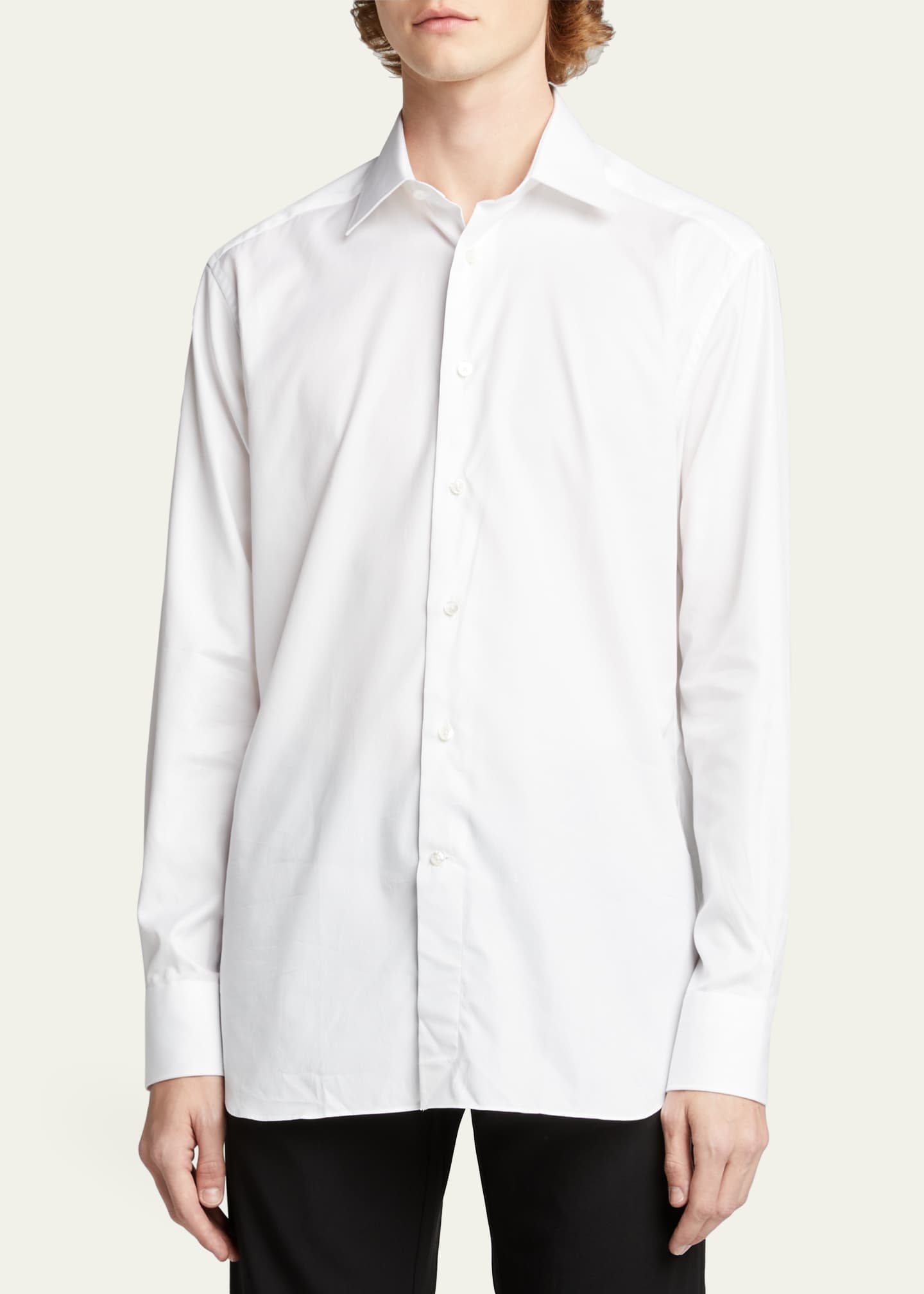 ZEGNA Men's Trofeo Solid Regular-Fit Dress Shirt Image 4 of 5