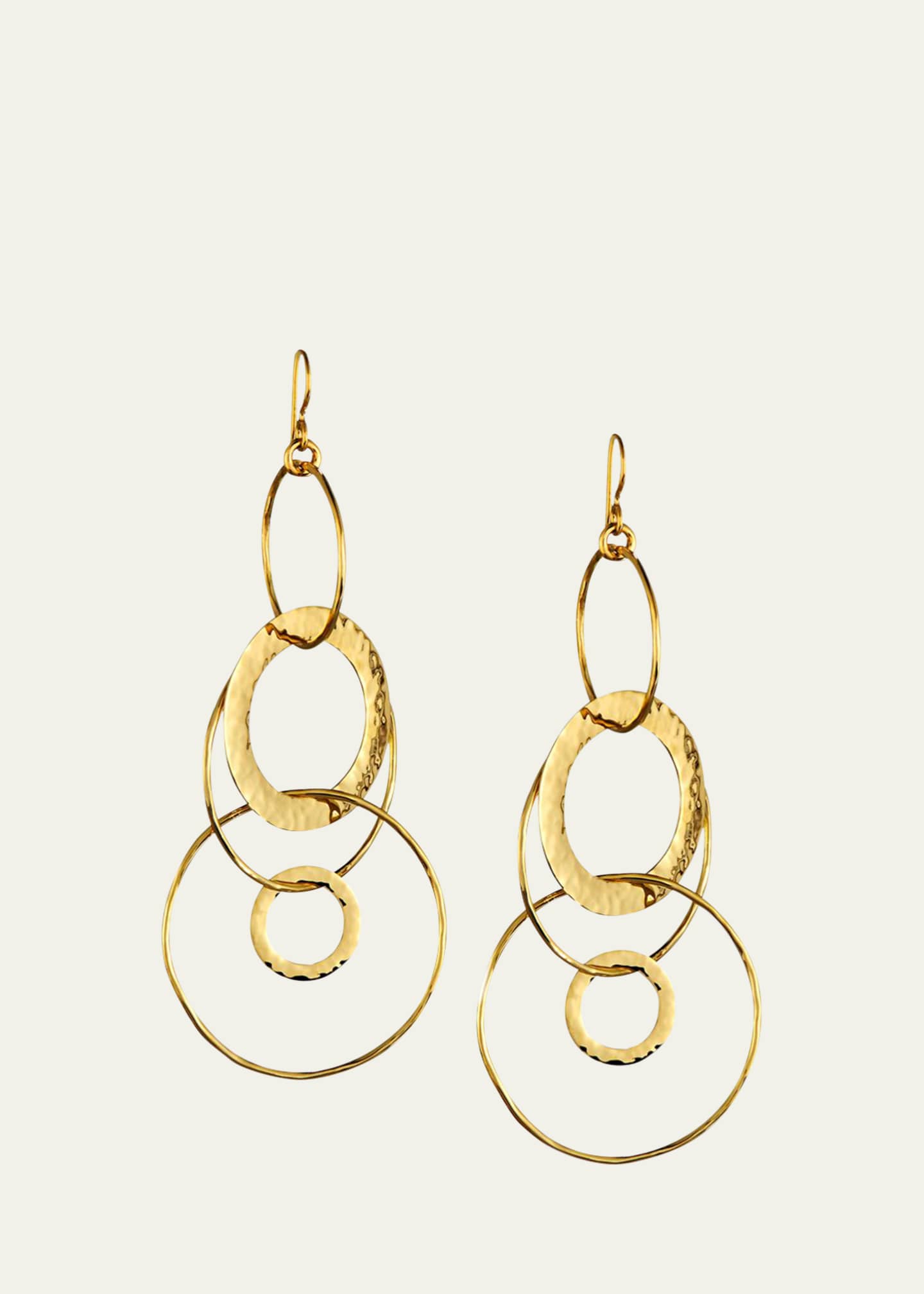 Ippolita Jumbo Hammered Jet Set Earrings in 18K Gold Image 1 of 2