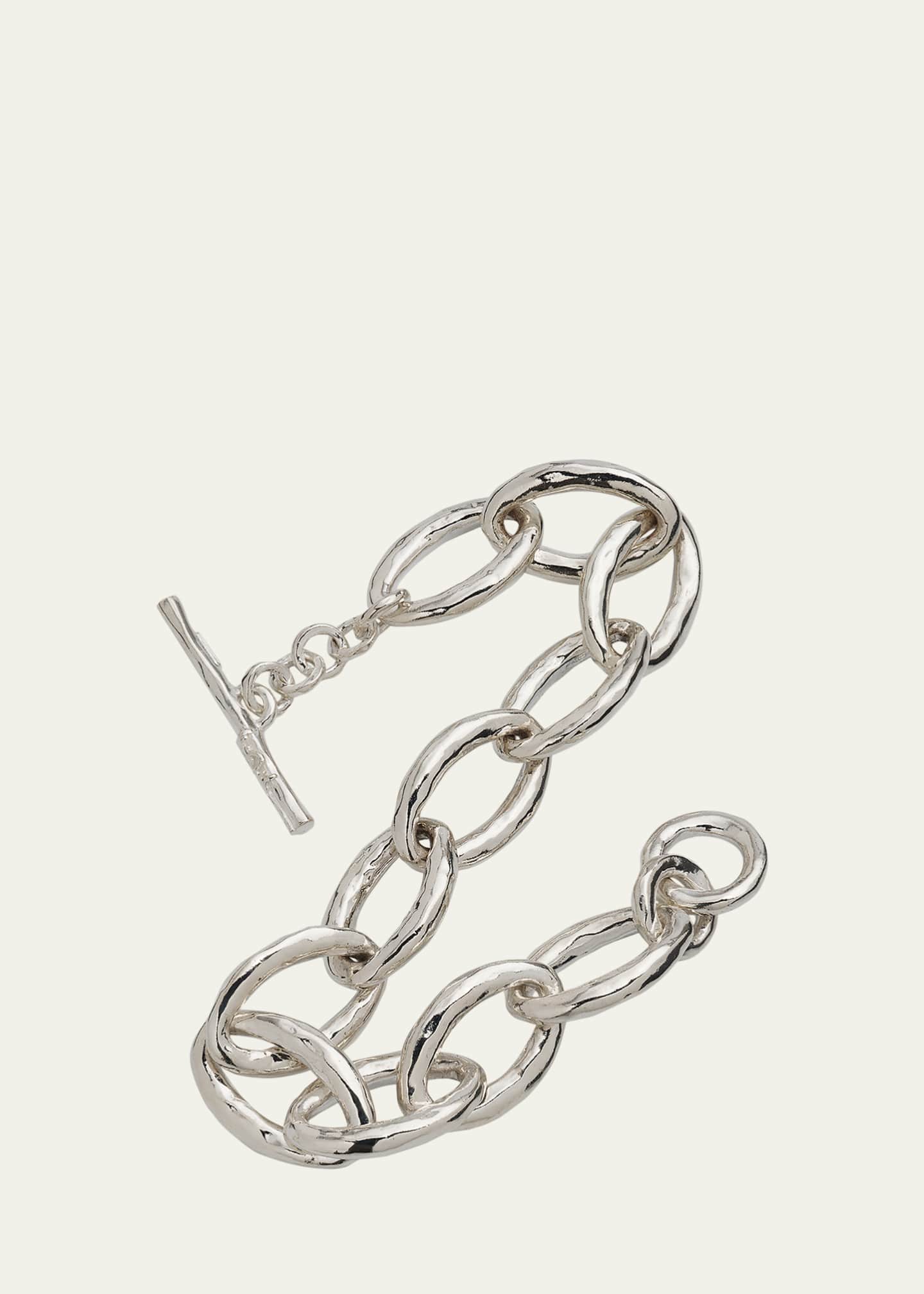 Ippolita Mini Hammered Bastille Link Bracelet in Sterling Silver Image 3 of 4