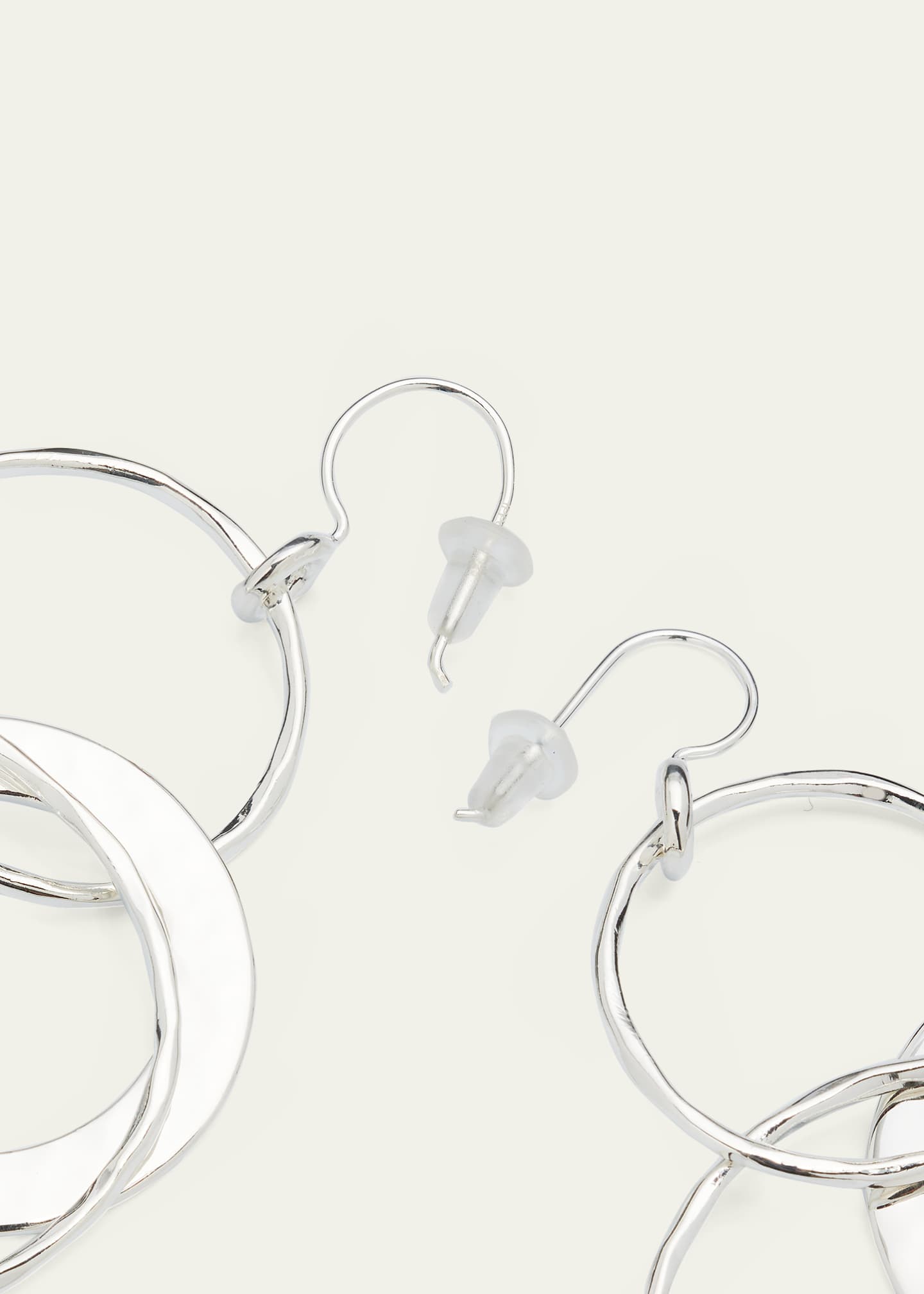 Ippolita Jumbo Hammered Jet Set Earrings in Sterling Silver Image 3 of 3