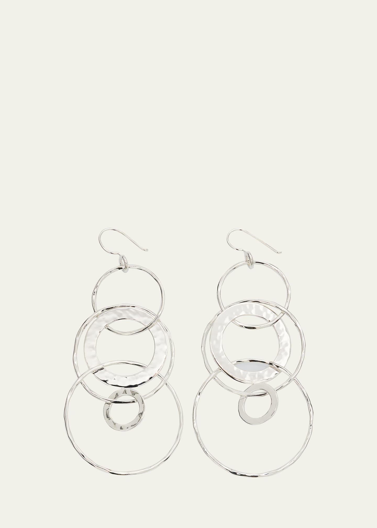 Ippolita Jumbo Hammered Jet Set Earrings in Sterling Silver Image 1 of 3