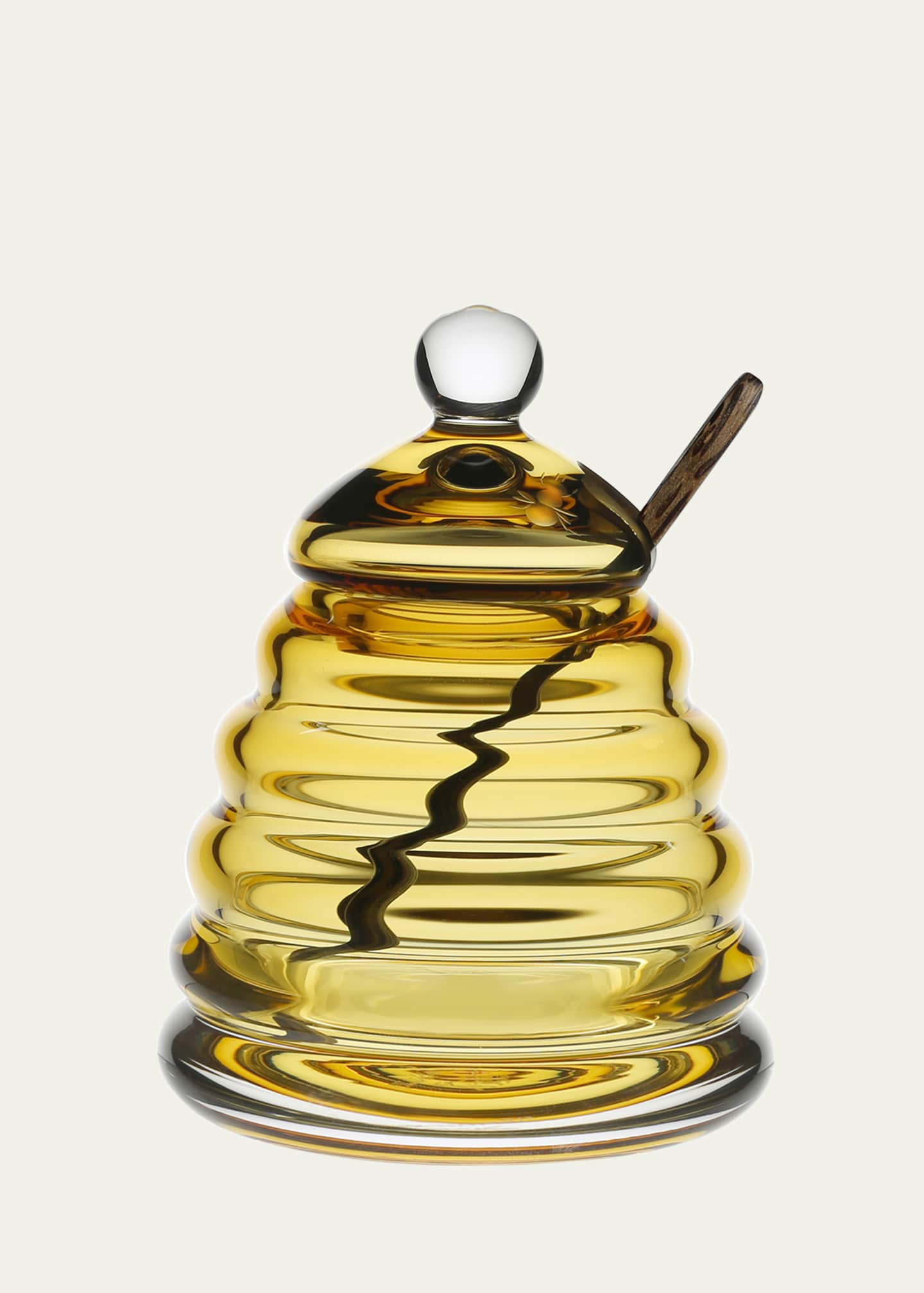 William Yeoward Crystal Honeycomb Honey Jar & Spoon