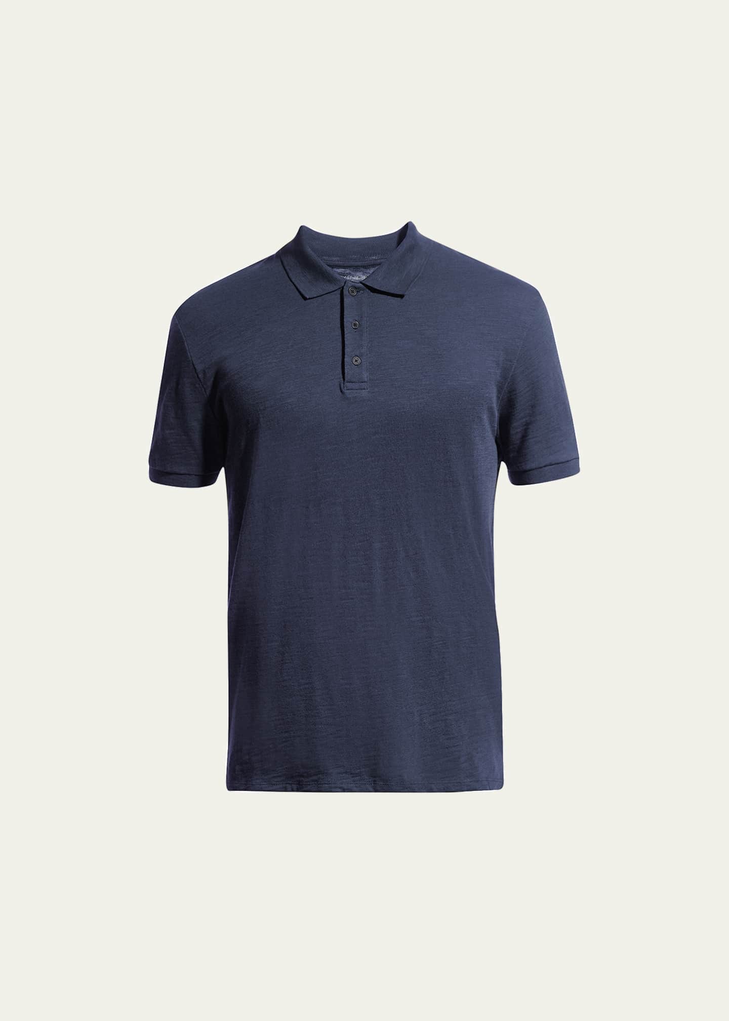 Vince Classic Slub Cotton Polo Shirt Image 1 of 3