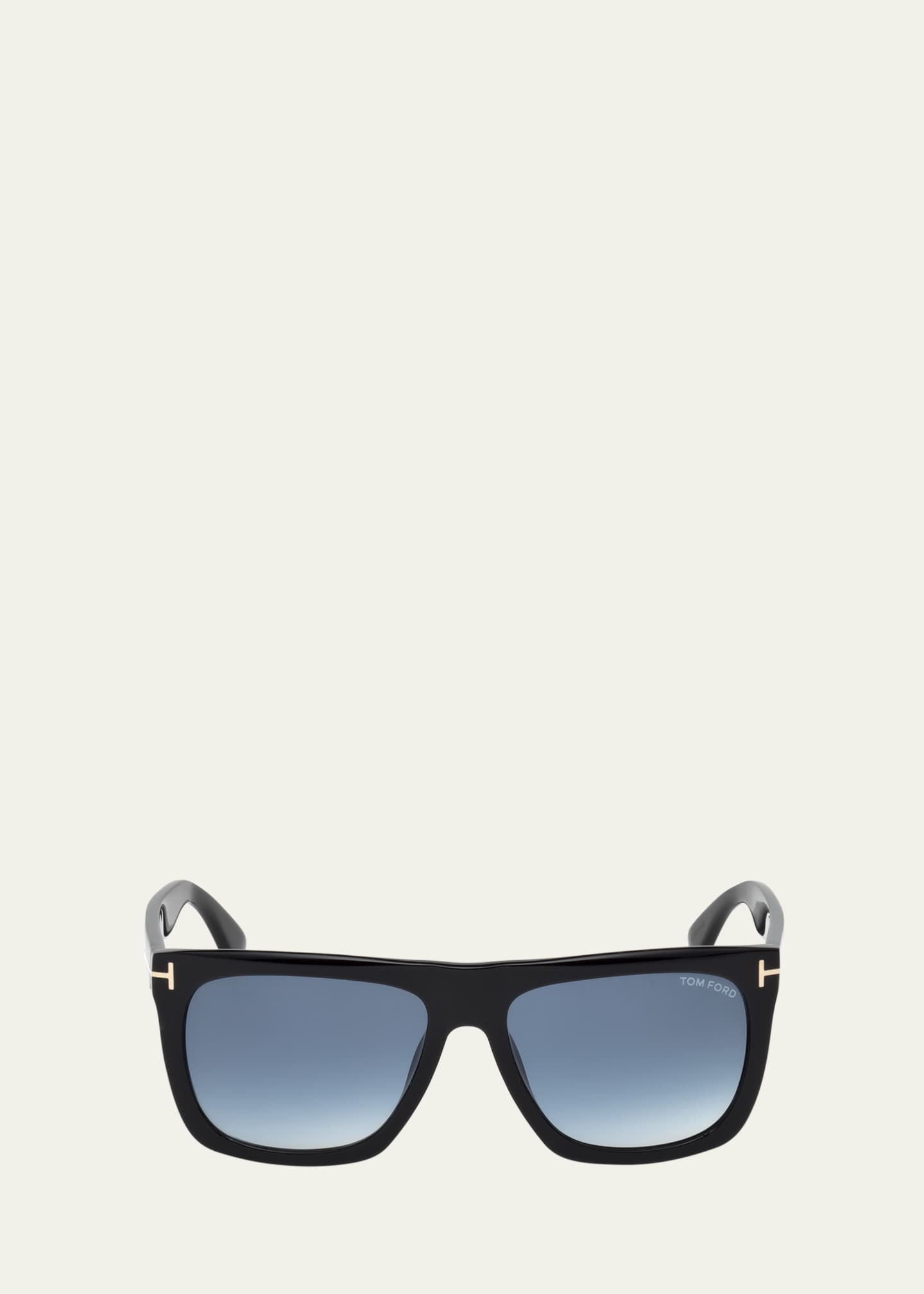 TOM FORD Morgan Thick Square Acetate Sunglasses Black Blue