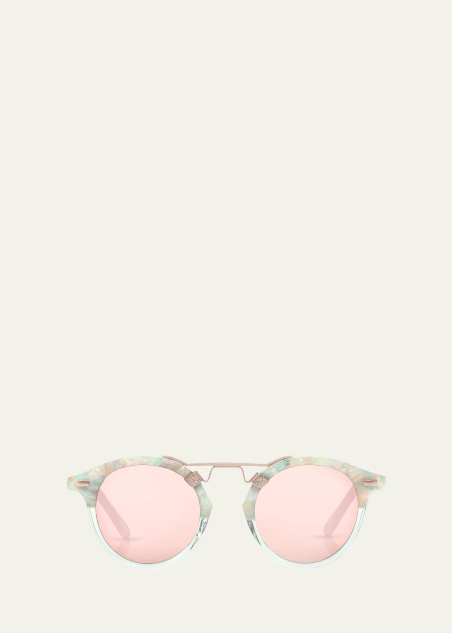 KREWE St. Louis Round Mirrored Sunglasses Bergdorf Goodman
