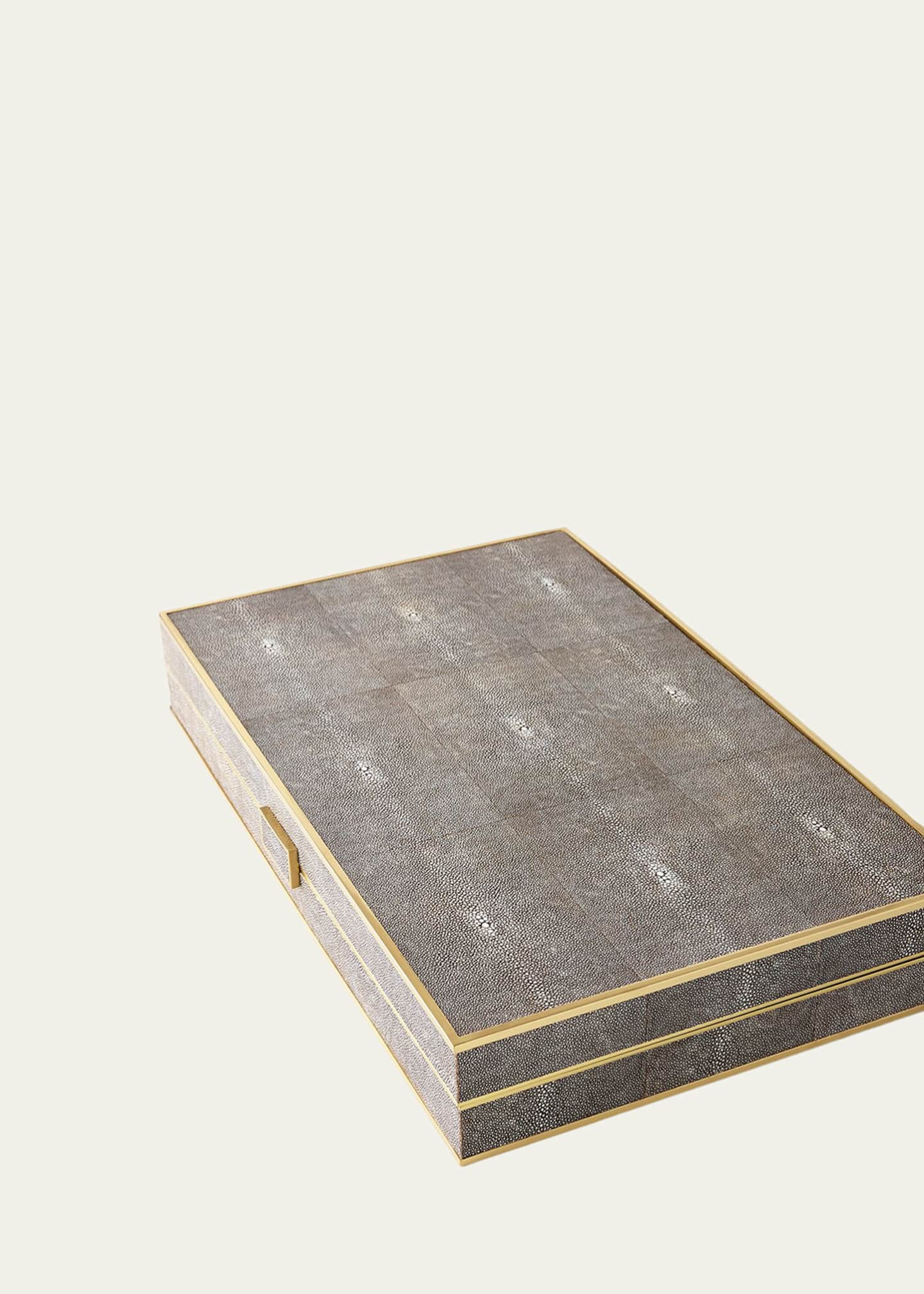 AERIN Chocolate Faux Shagreen Backgammon Set - Bergdorf Goodman