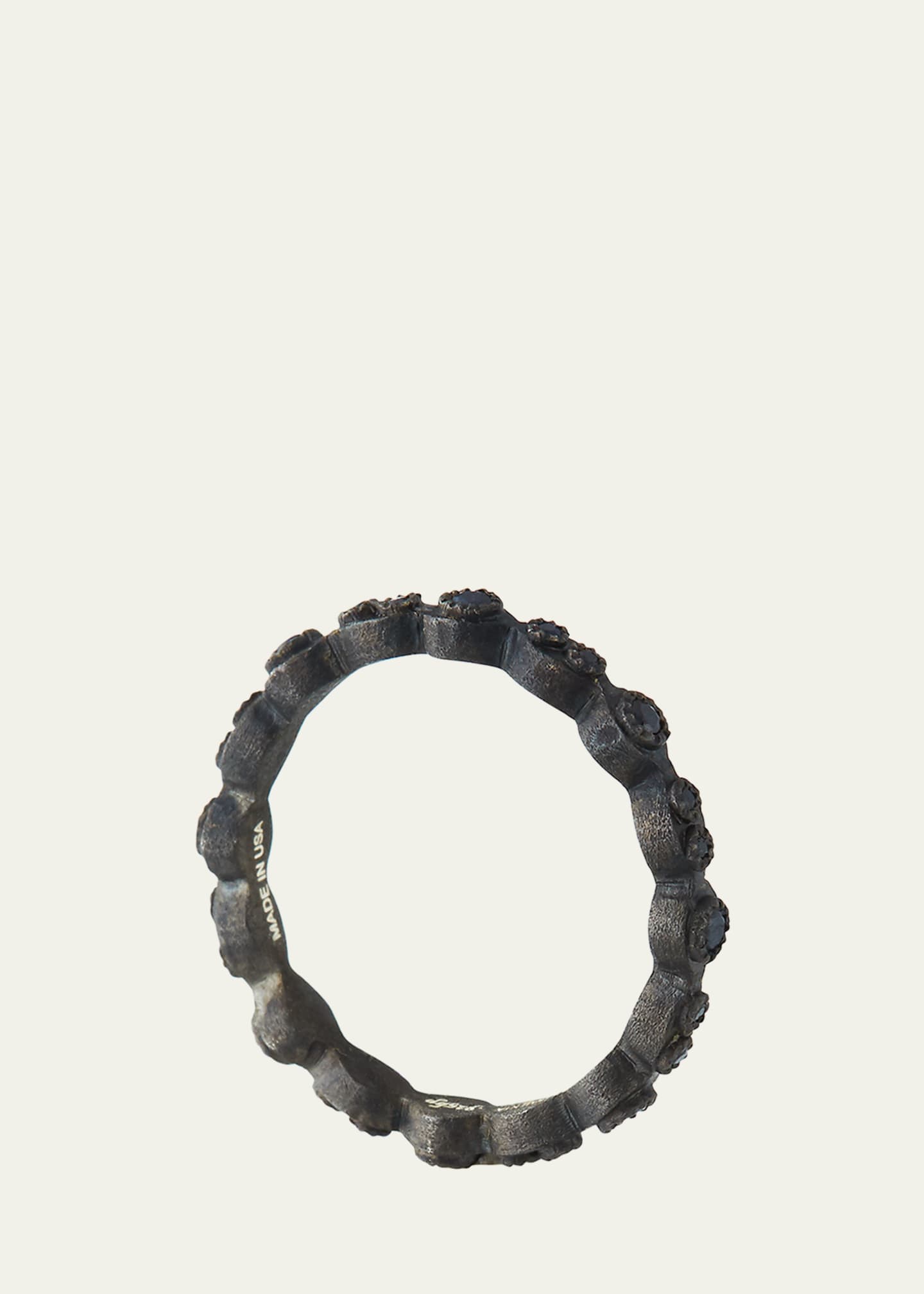 Armenta New World Scalloped Ring with Black Sapphires, Size 6-8 Image 2 of 2