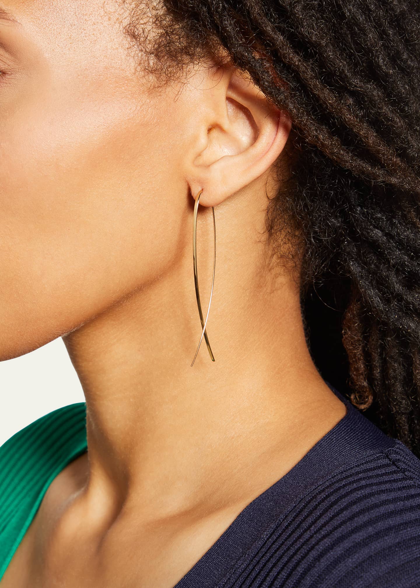 Lana 14k Elite Narrow Upside Down Hoop Earrings