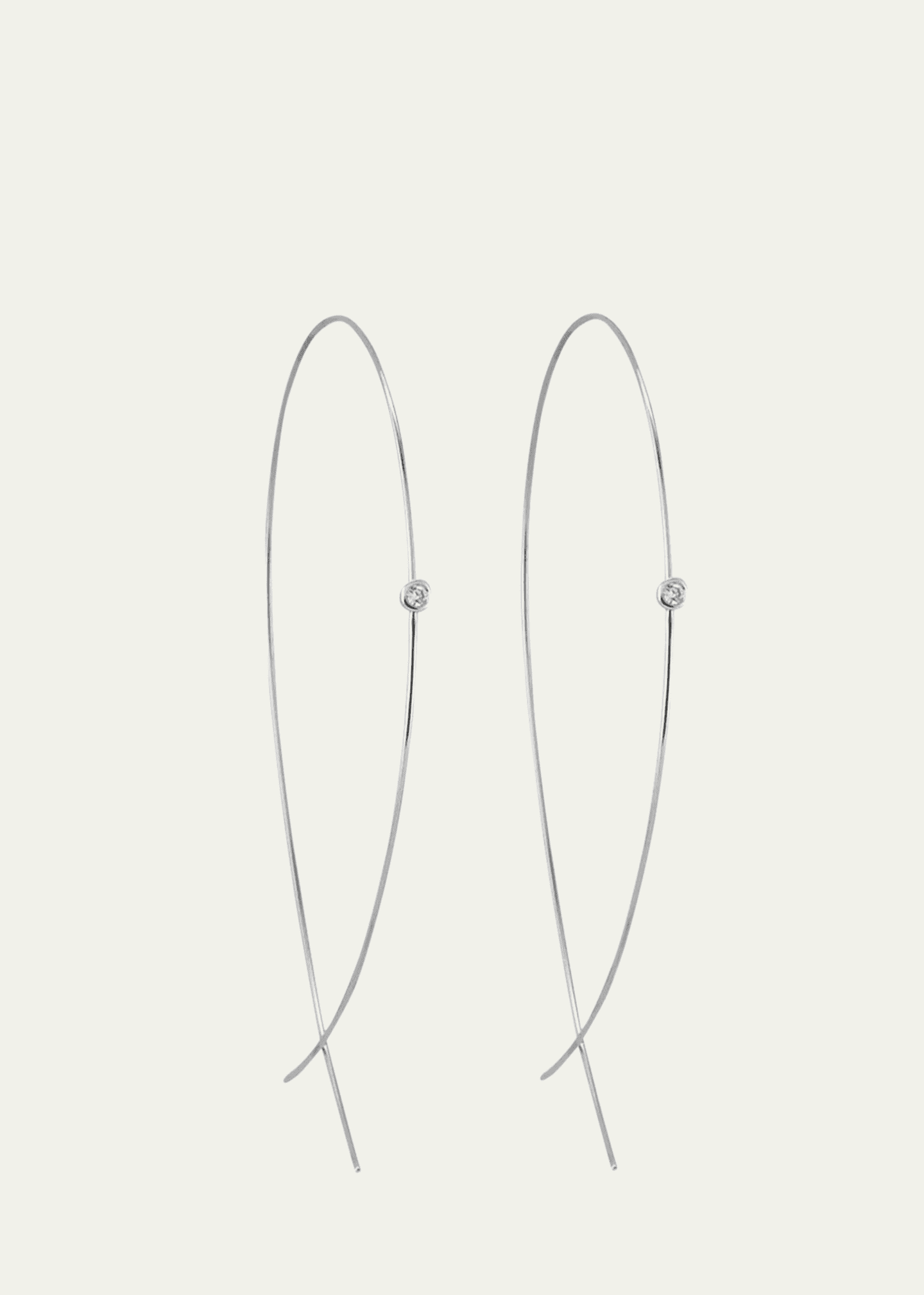 Lana Large Upside Down Hoops with Diamonds Image 1 of 2