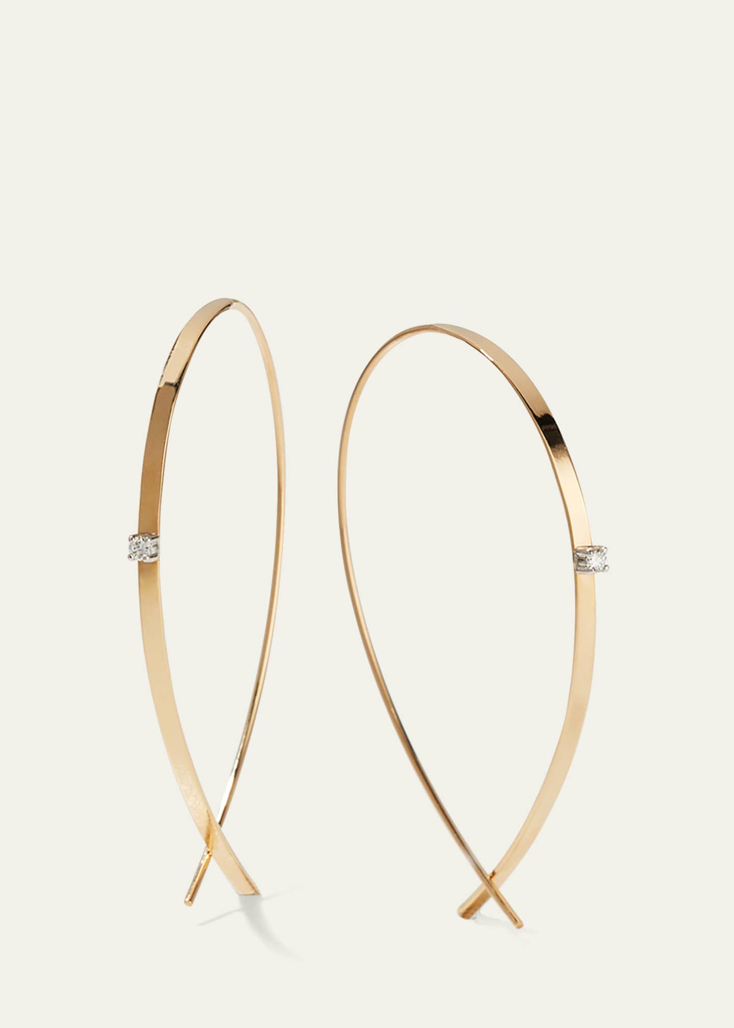 Lana Small Flat Diamond Hoop Earrings Image 3 of 4