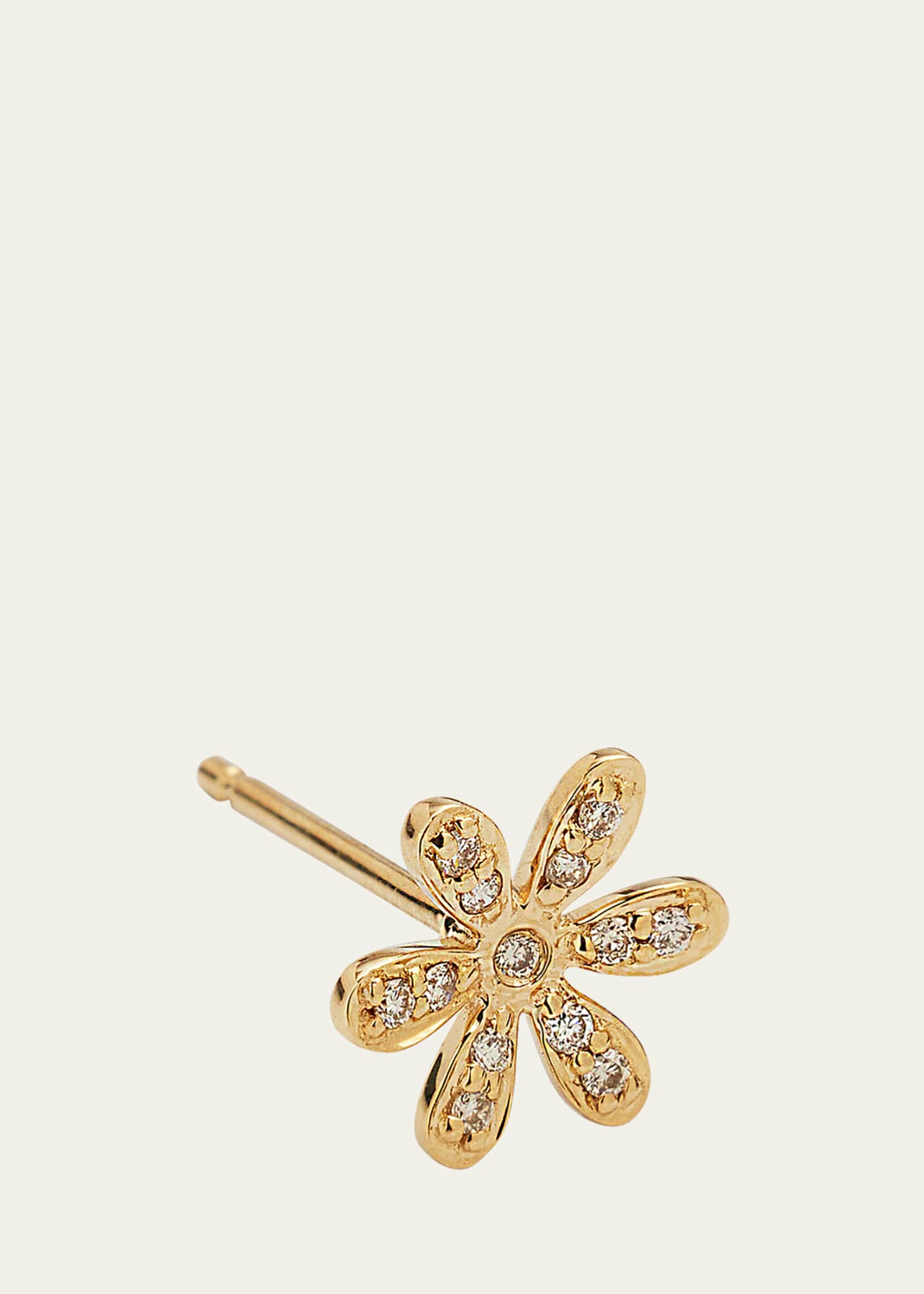 Sydney Evan 14K Gold Daisy Stud Earring with Diamonds Image 3 of 4