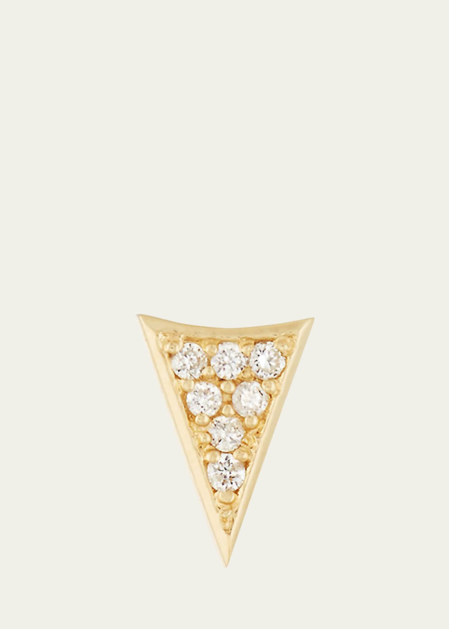 Sydney Evan 14K Gold Triangle Stud Earring with Diamonds
