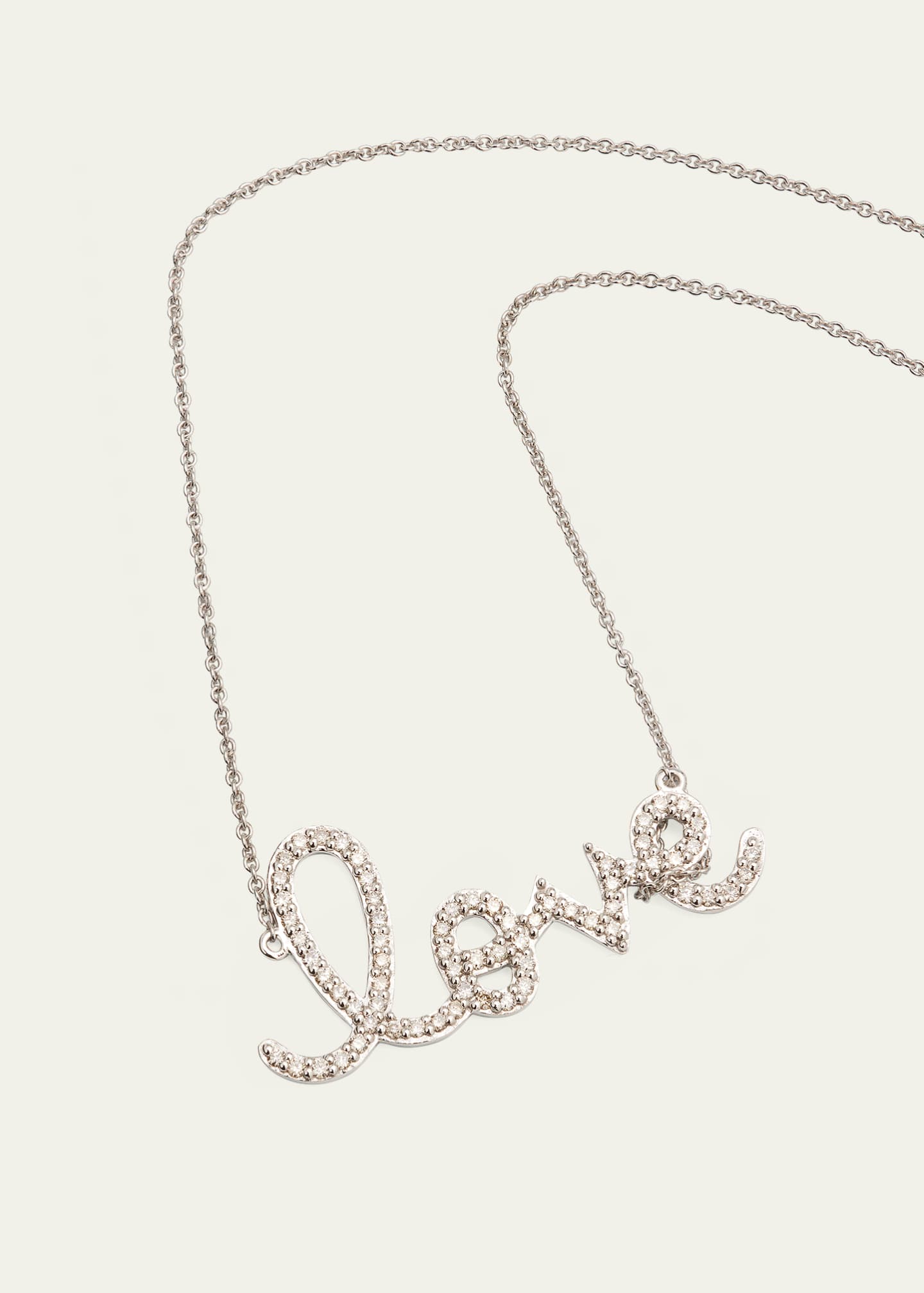Sydney Evan Large 14k Yellow Gold & Diamond Love Necklace Image 3 of 4
