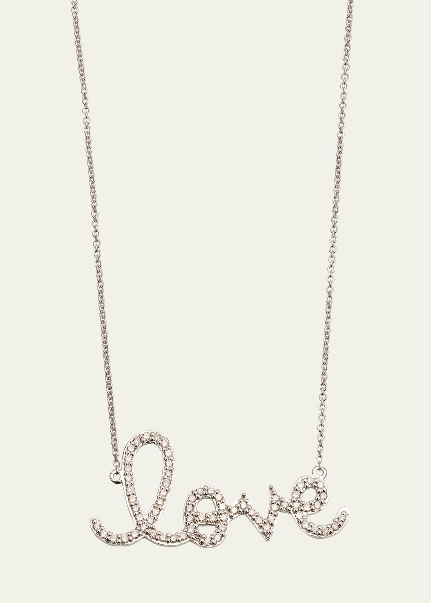Sydney Evan Large 14k Yellow Gold & Diamond Love Necklace Image 1 of 4