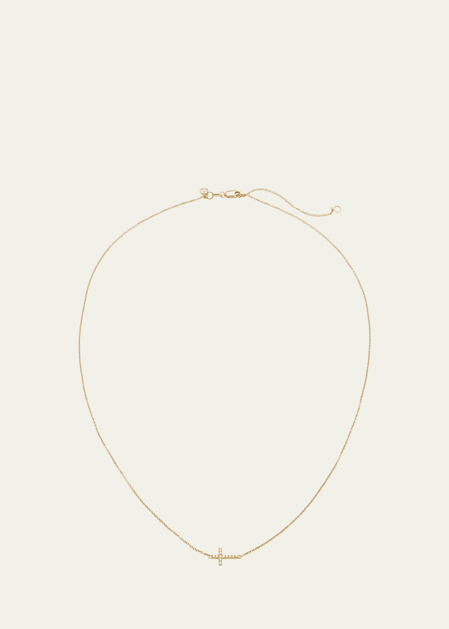 Sydney Evan Small Gold Pave Diamond Cross Necklace Image 1 of 4