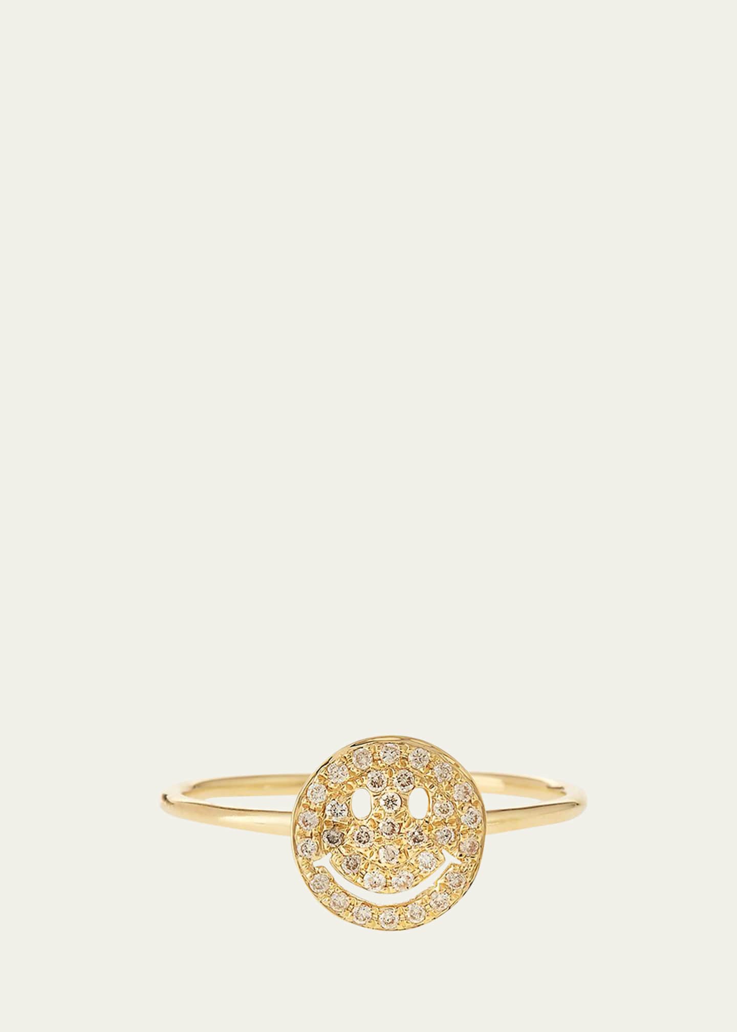 Smiley face diamond ring deals