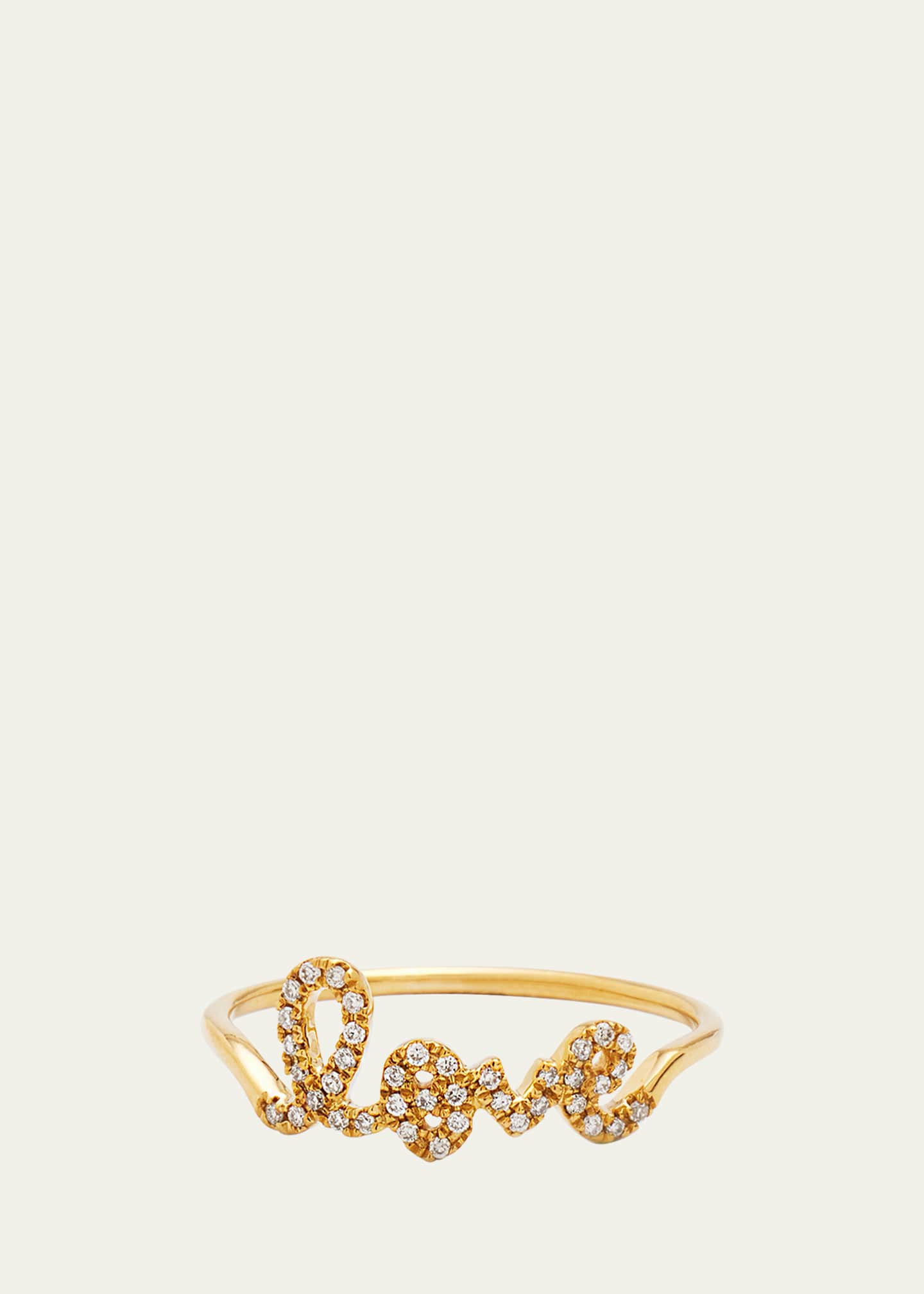 Sydney Evan 14k Gold Diamond Love Script Ring Image 1 of 5