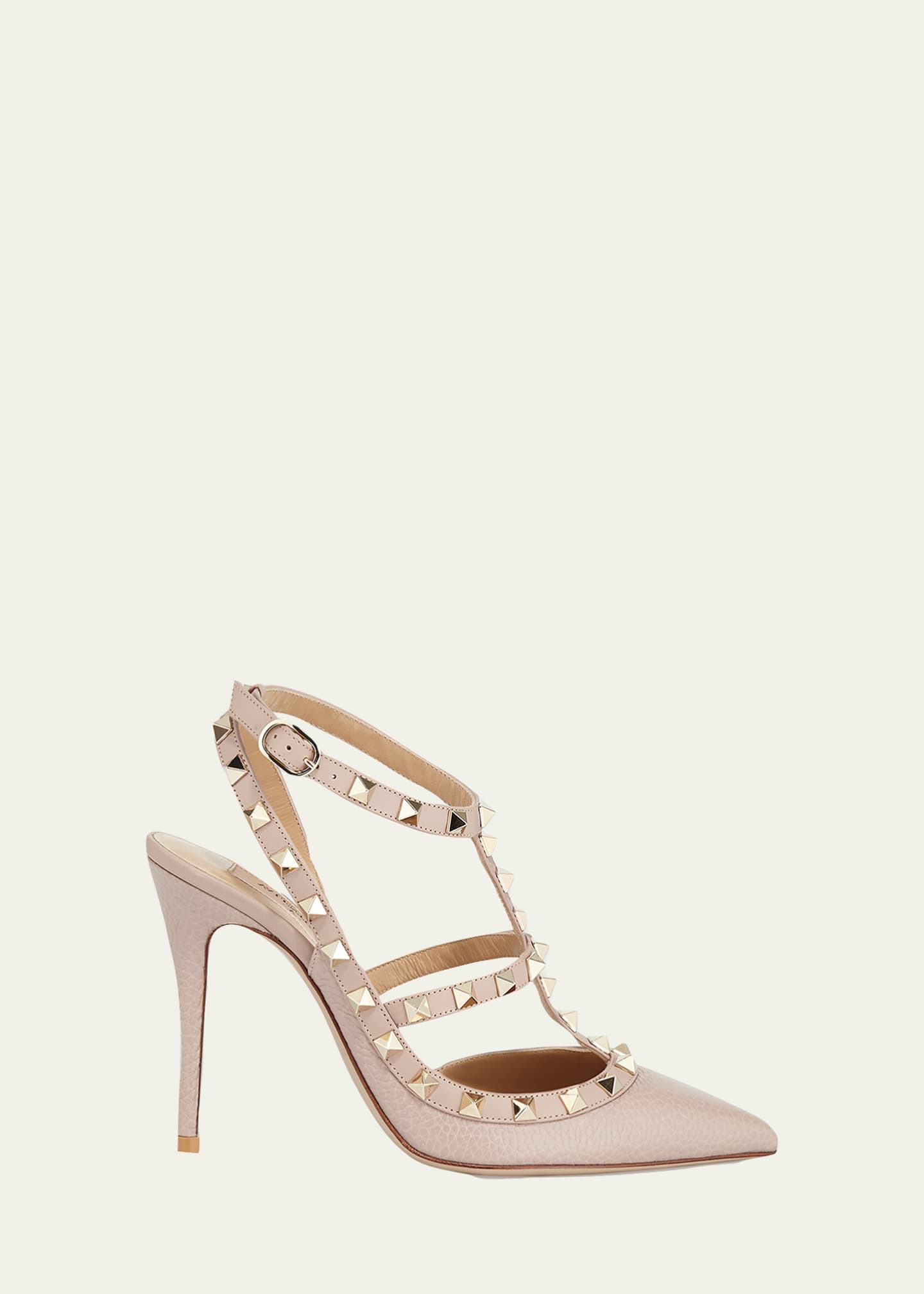 Rockstud leather pumps