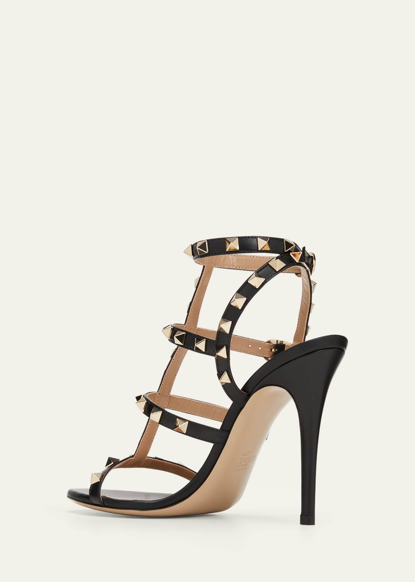 Valentino Garavani Rockstud 105mm Caged Leather HighHeel Sandals
