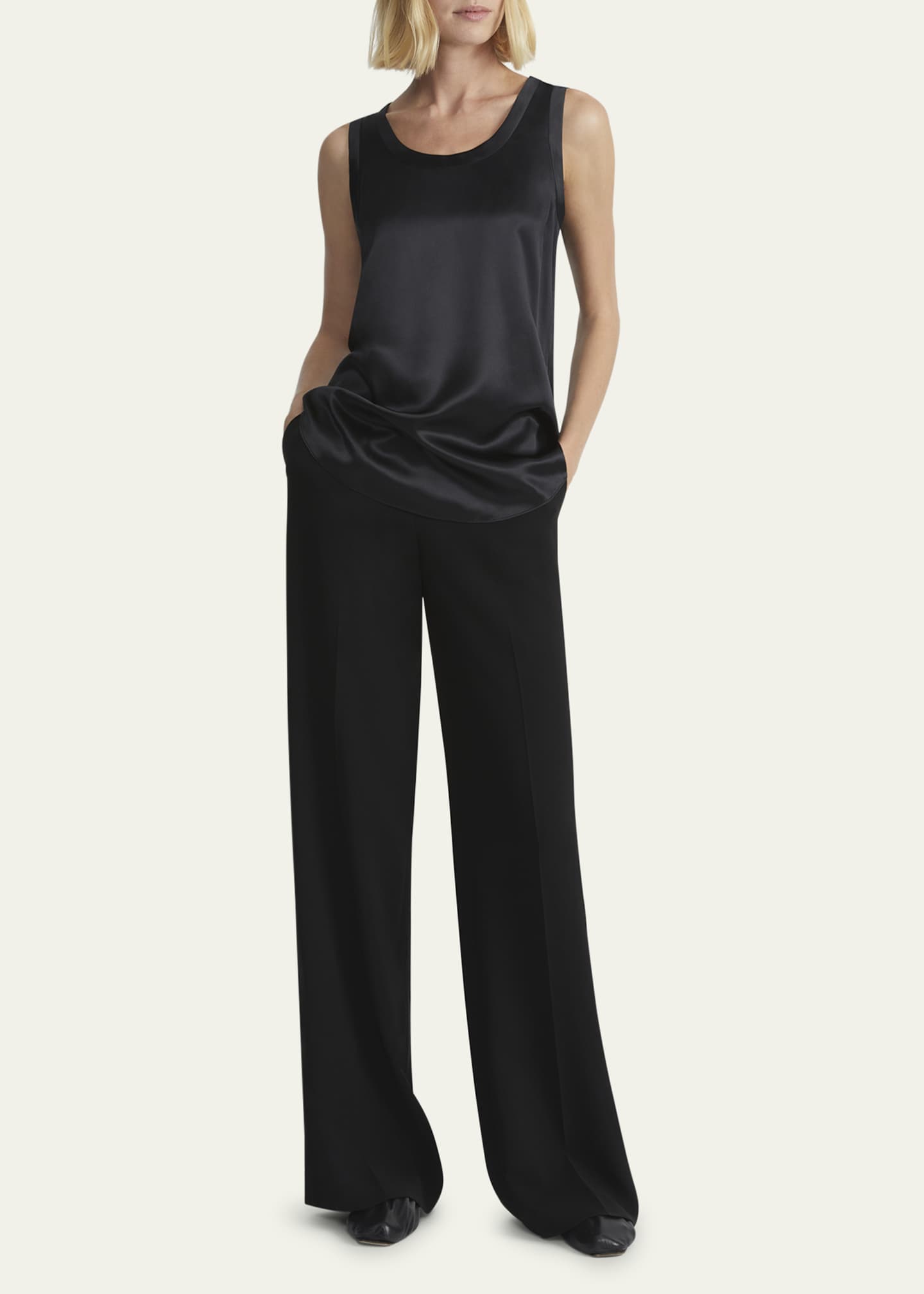 Lafayette 148 New York Perla Luxe Reversible Silk Charmeuse Shell Image 2 of 5