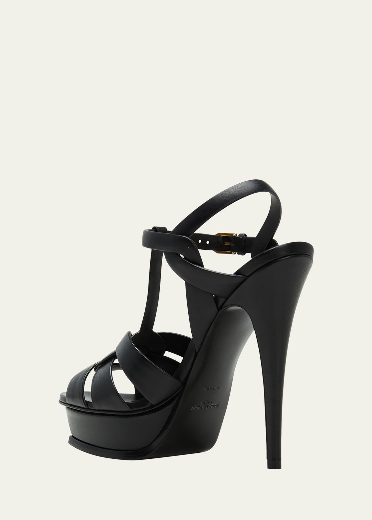 Saint Laurent Tribute Leather 105mm Platform Sandals - Bergdorf Goodman