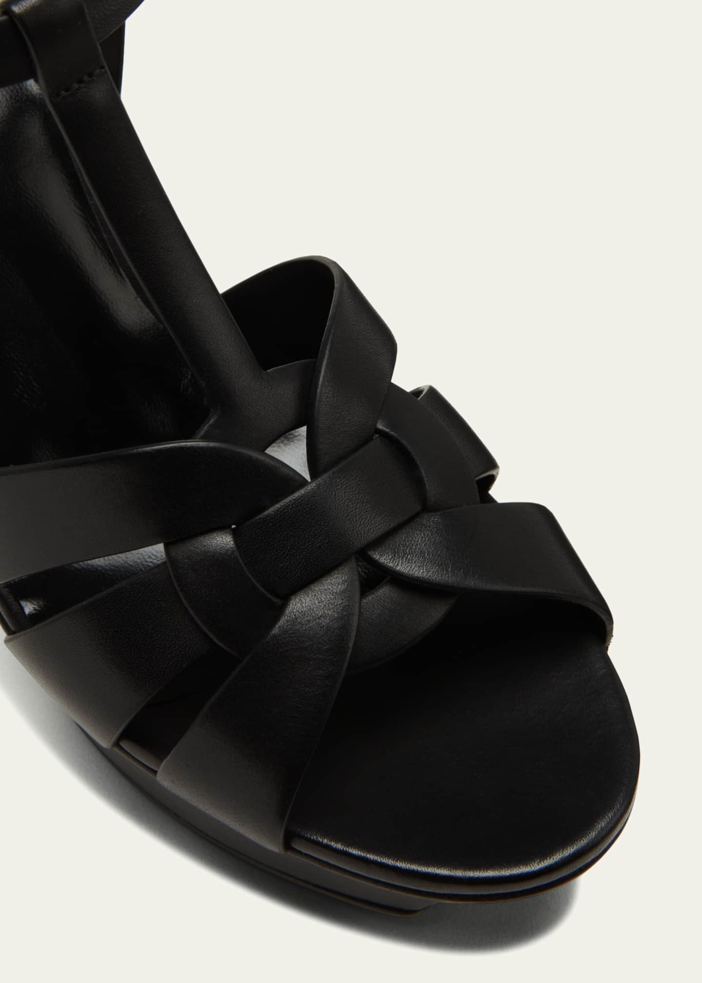 Saint Laurent Tribute Leather Platform Sandals - Bergdorf Goodman