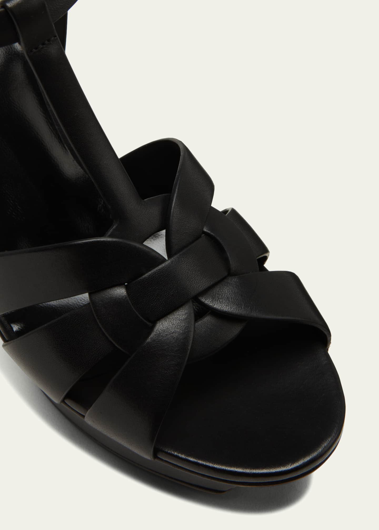 Saint Laurent Tribute Leather Platform Sandals Image 4 of 4