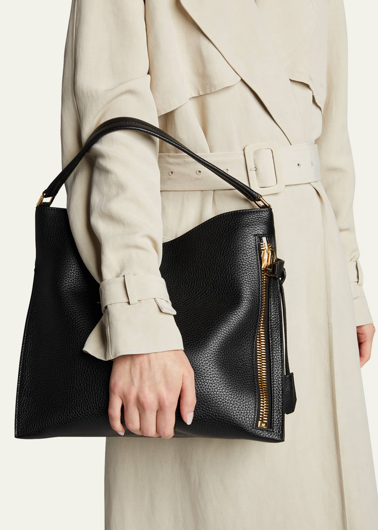 TOM FORD Alix Hobo Small in Grained Leather