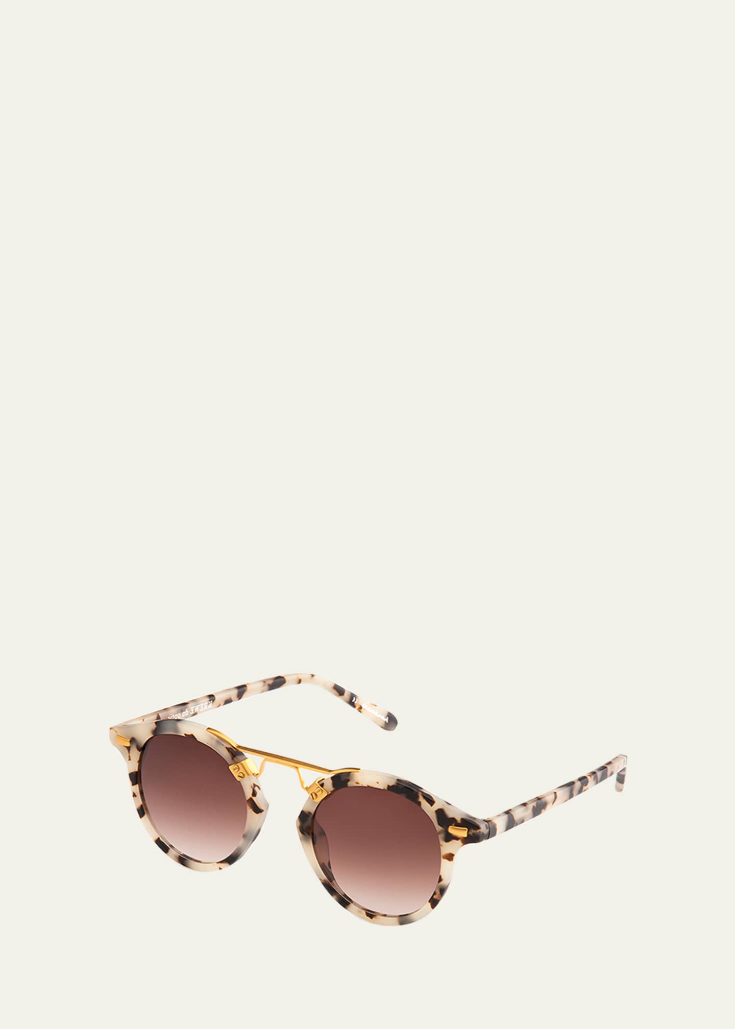 KREWE St. Louis Round Gradient Sunglasses, Rose/White Tortoise Image 2 of 2