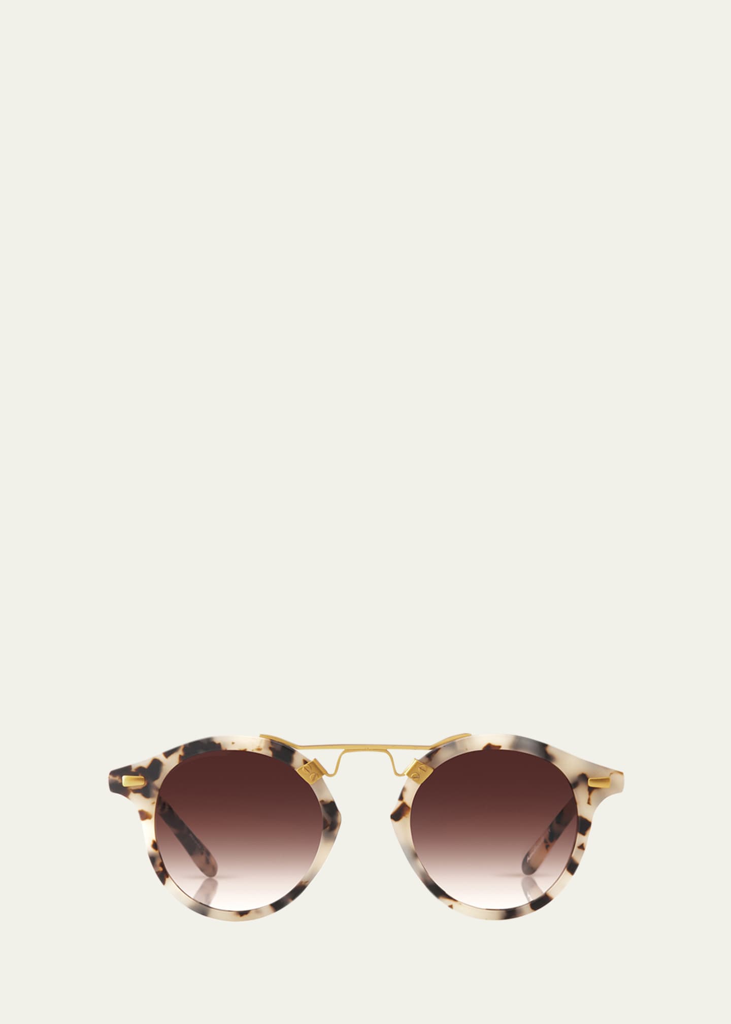 KREWE St. Louis Round Gradient Sunglasses, Rose/White Tortoise Image 1 of 2