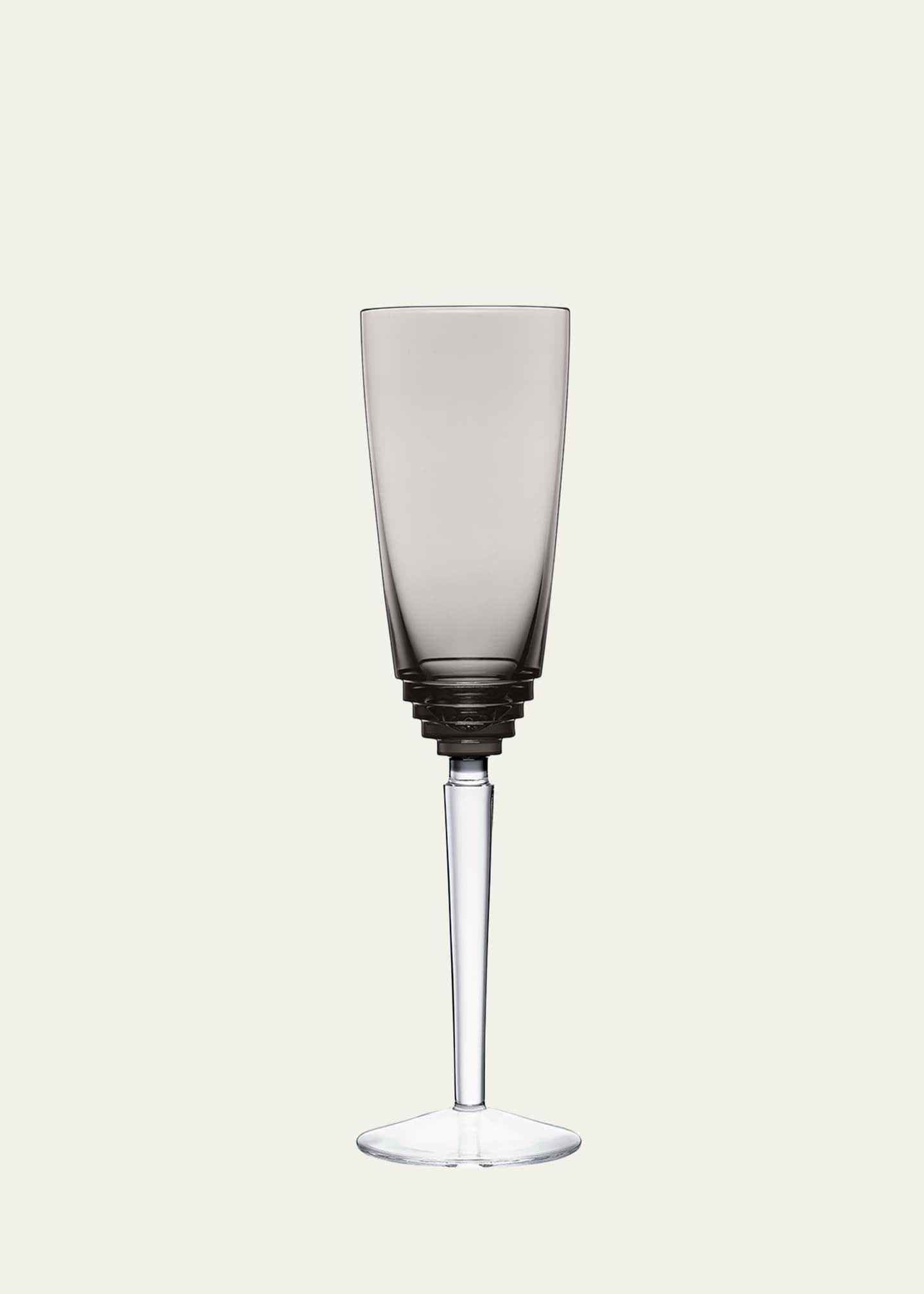Saint Louis Crystal Oxymore Flannel Gray Champagne Flute, 5 oz.