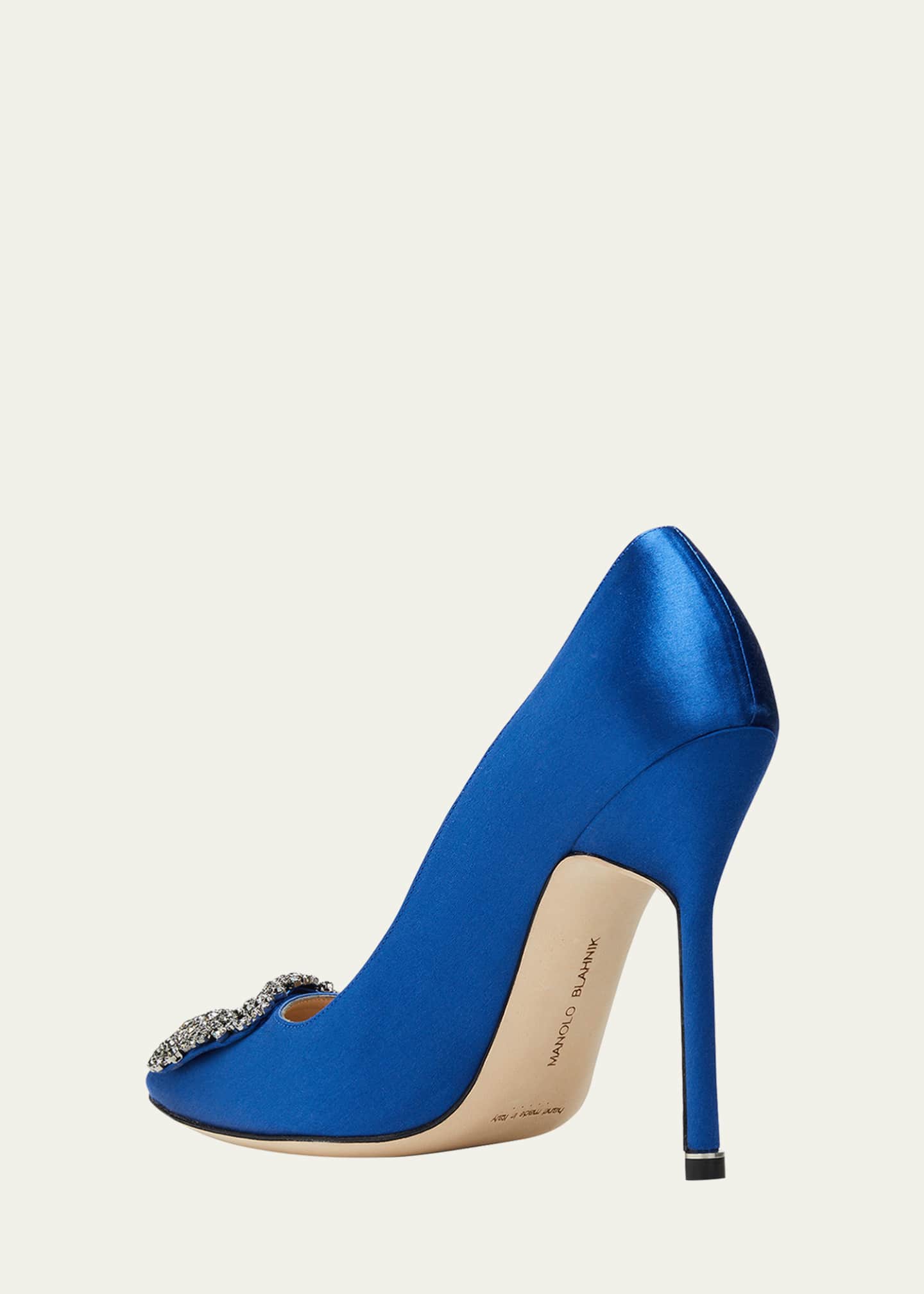 Manolo Blahnik Hangisi 115mm Satin Crystal Toe Pump Bergdorf Goodman