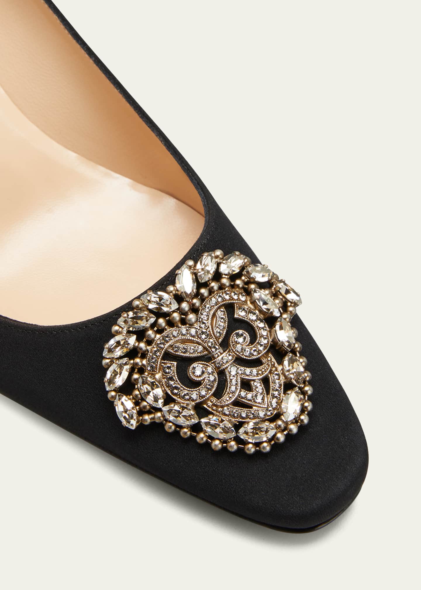 Manolo Blahnik Okkato Low-Heel Crepe Pumps Image 3 of 3