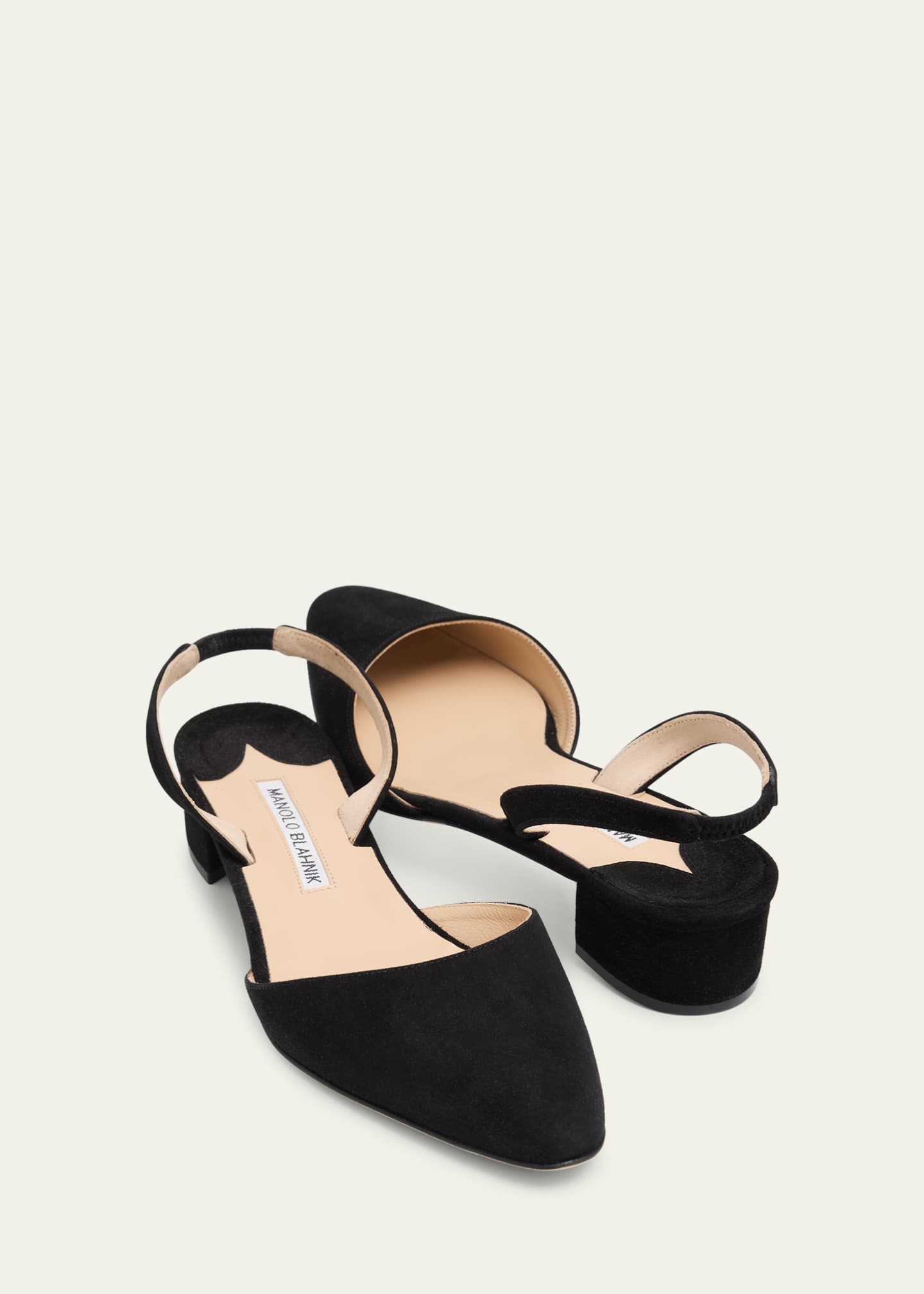 Manolo Blahnik Aspro Suede Block-Heel Slingback Pump - Bergdorf