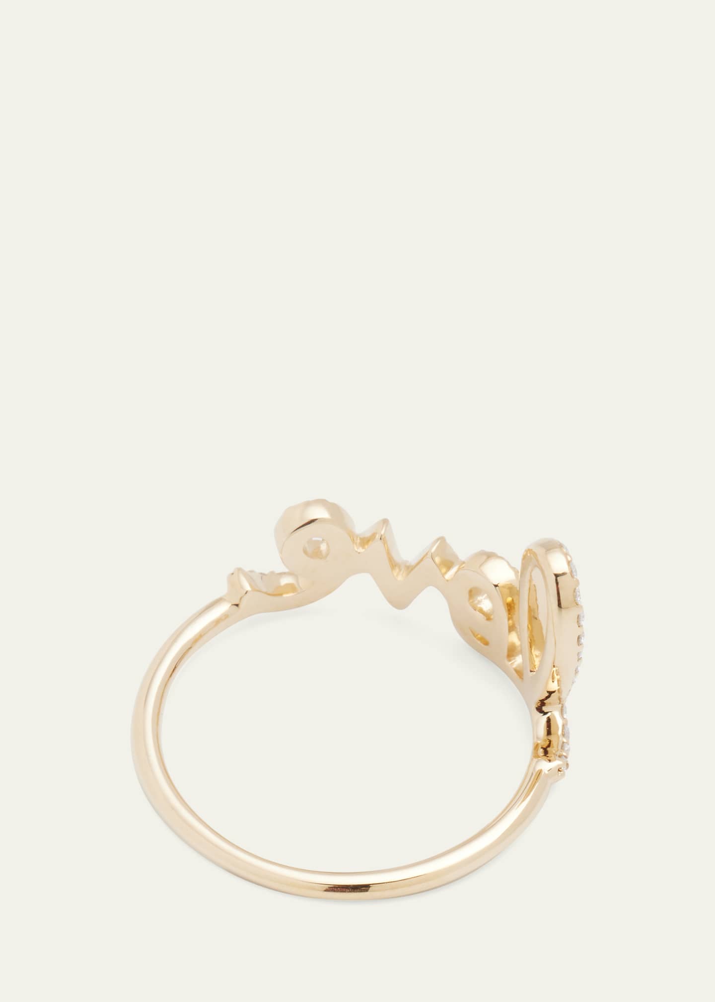 Sydney Evan Large Love 14K Gold Ring with Diamonds Image 4 of 4