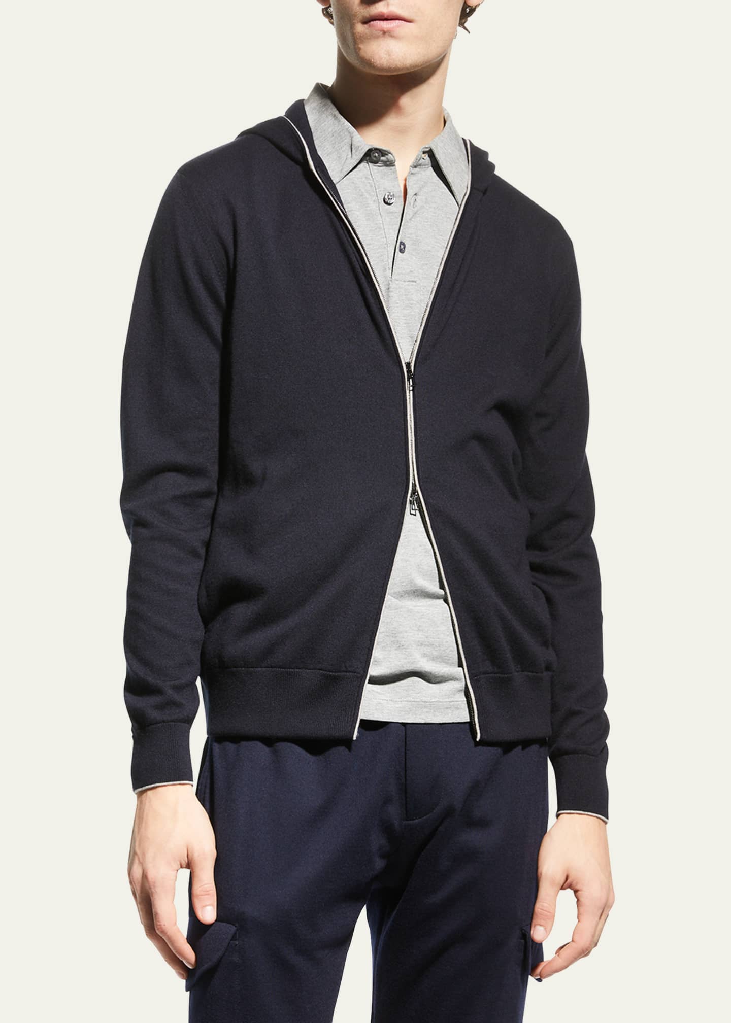 Loro Piana ACLAND HOODIEフーディー カシミヤ パーカ Loro Piana Cashmere-Cotton Zip-Front Hoodie - Bergdorf Goodman