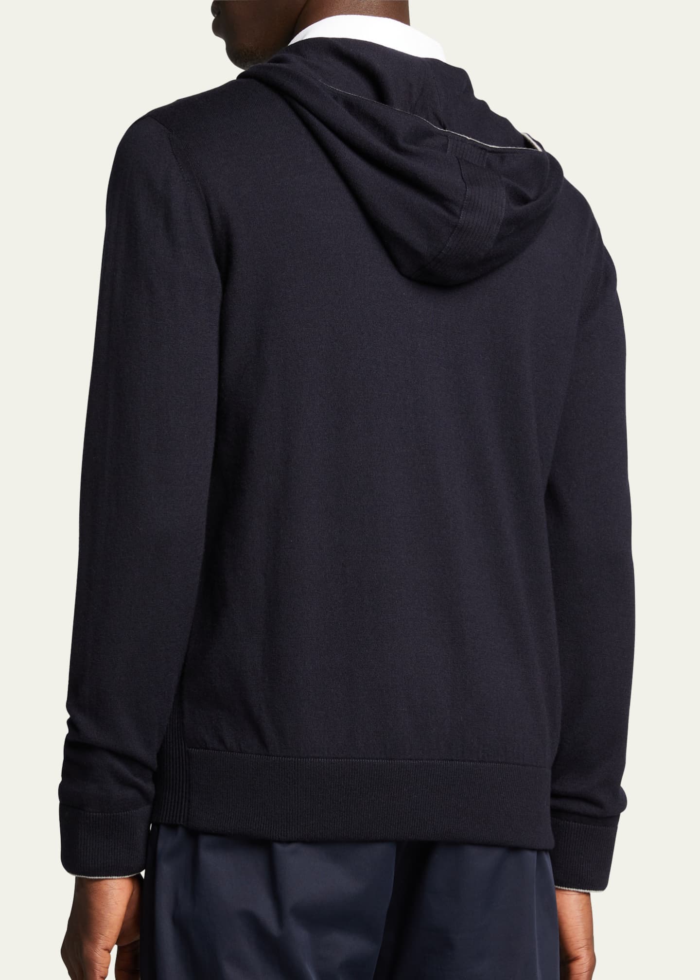 Loro Piana Cashmere-Cotton Zip-Front Hoodie - Bergdorf Goodman