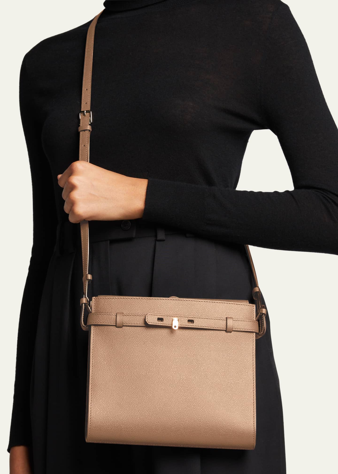 Valextra B-Tracollina Leather Shoulder Bag Image 2 of 5