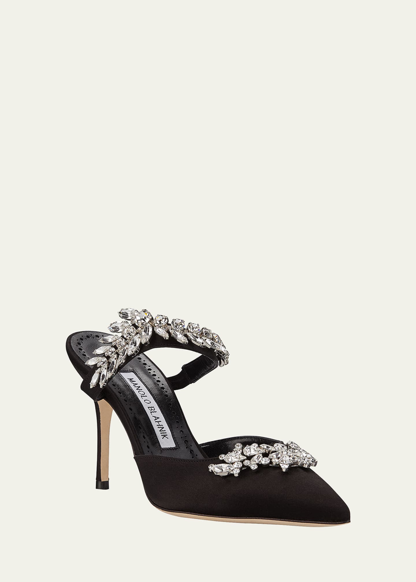 Manolo Blahnik Lurum Crystal-Embellished Mules Image 2 of 3