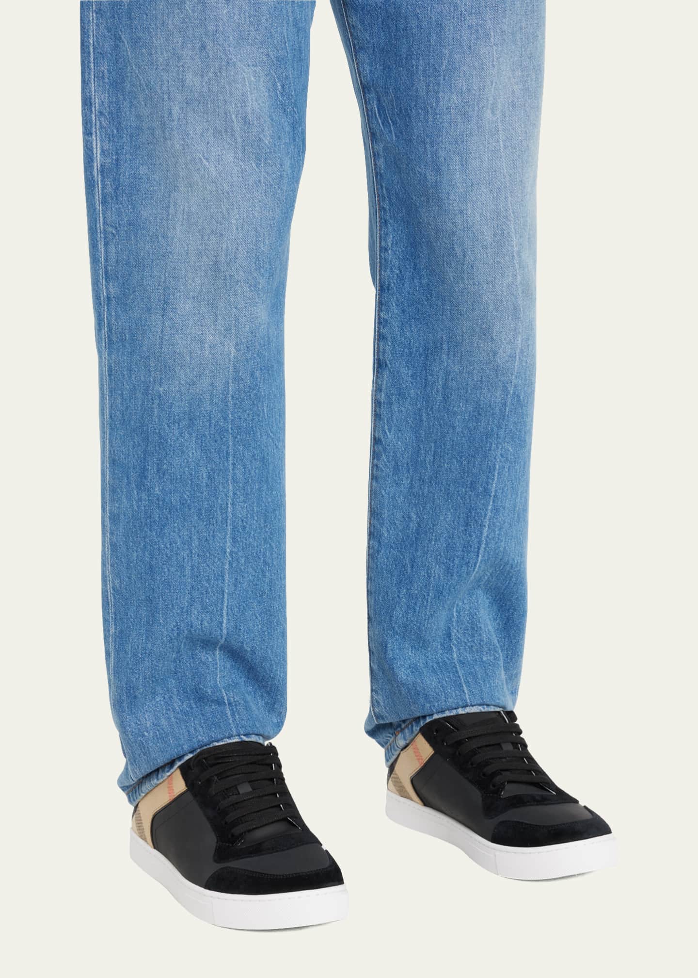 Leather and house check sneakers online